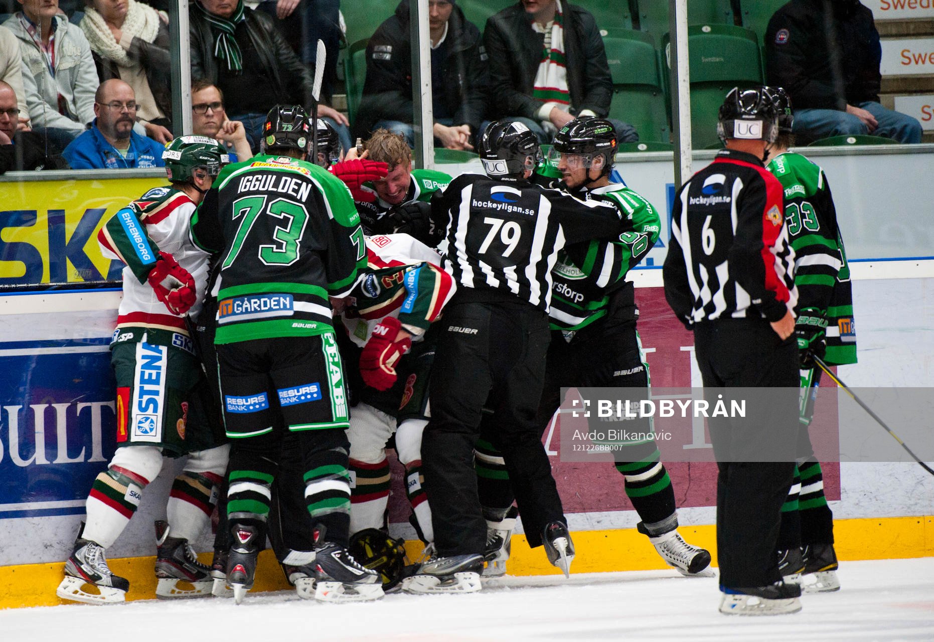 Slagsmål mellan Frölunda och Rögle