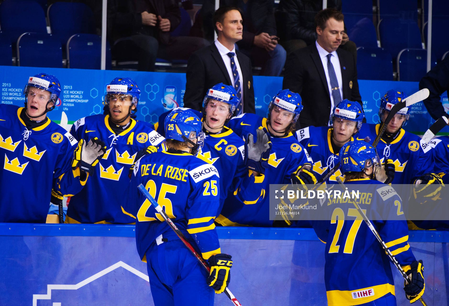 Jacob de la Rose och Filip Sandberg, Sverige, jublar