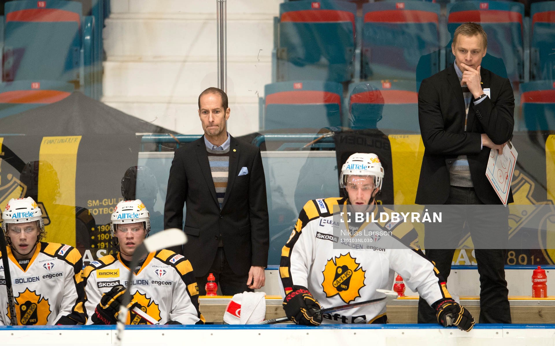Anders Forsberg, tränare Skellefteå och Stefan Klockare,