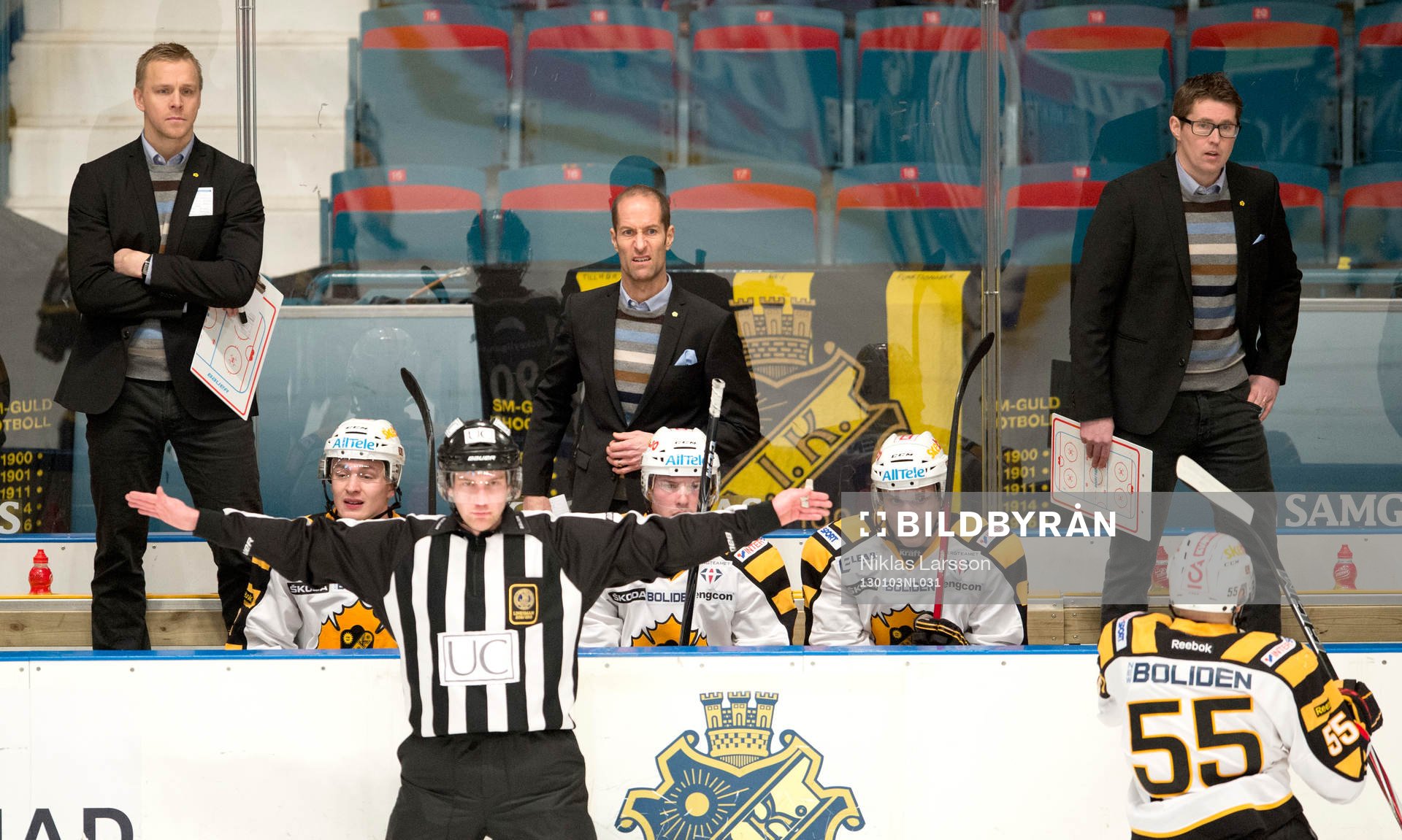 Anders Forsberg, tränare Skellefteå och Stefan Klockare,