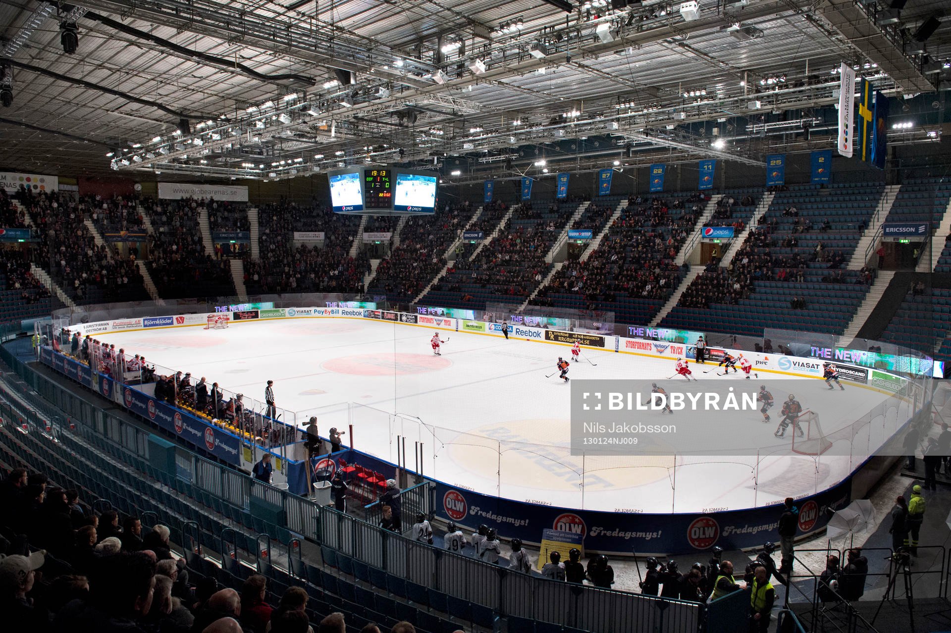 Översikt över ishockeyrinken på Hovet