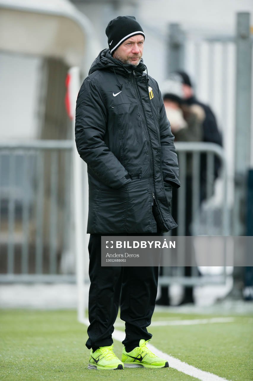 Fotboll, Träningsmatch, Gais-BK Häcken. Häckens tränare