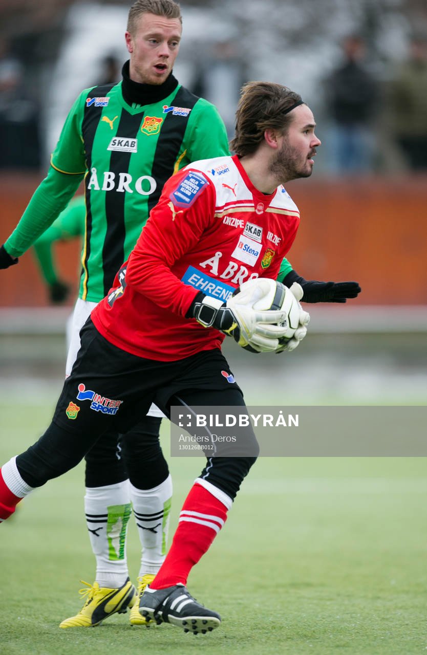 Fotboll, Träningsmatch, Gais-BK Häcken. Gais målvakt