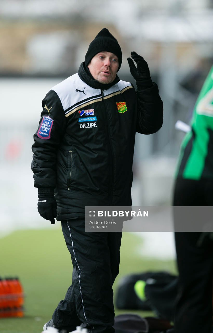 Fotboll, Träningsmatch, Gais-BK Häcken. Gais tränare