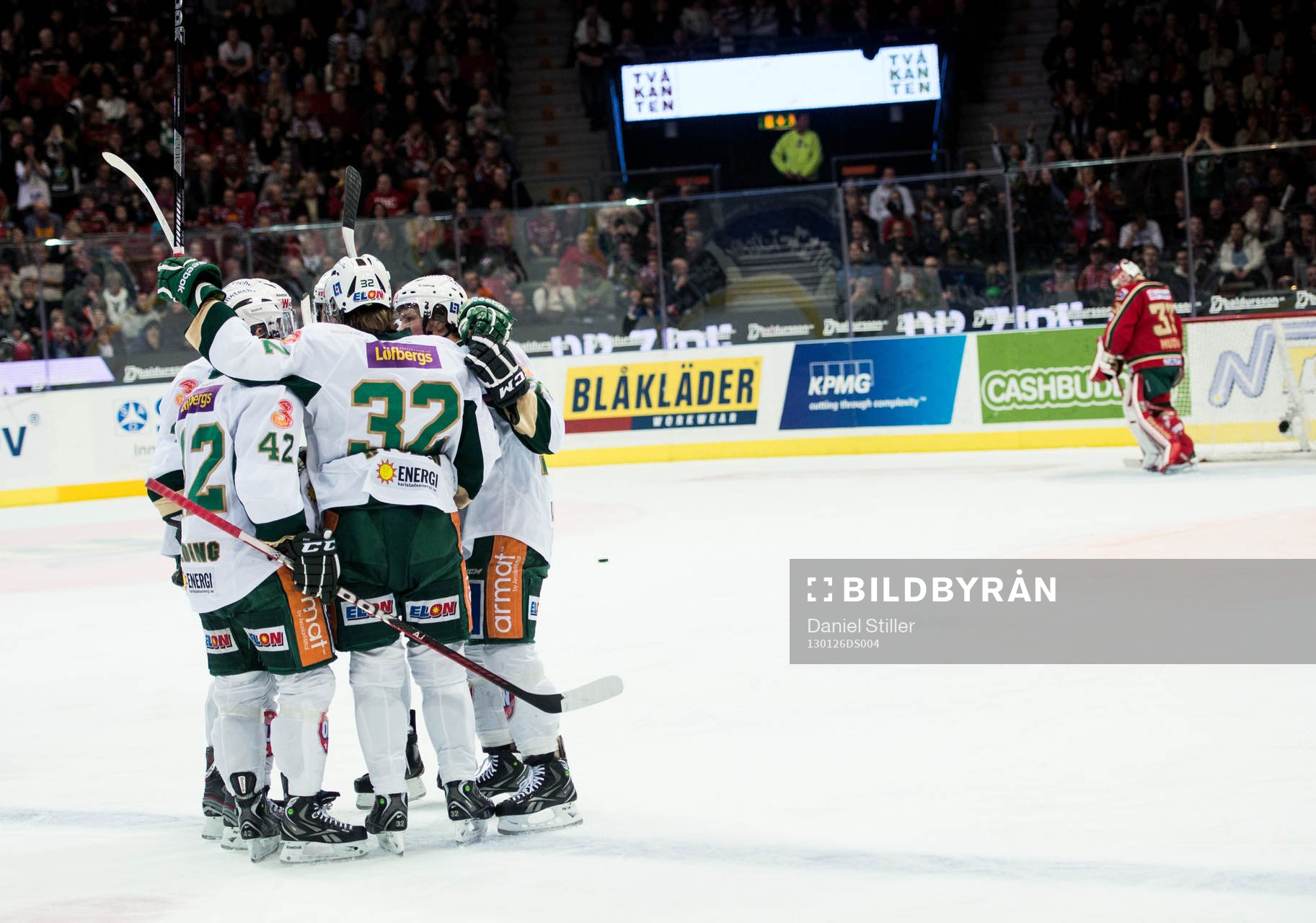 Magnus Nygren, Färjestad, gör 0-1, jubel