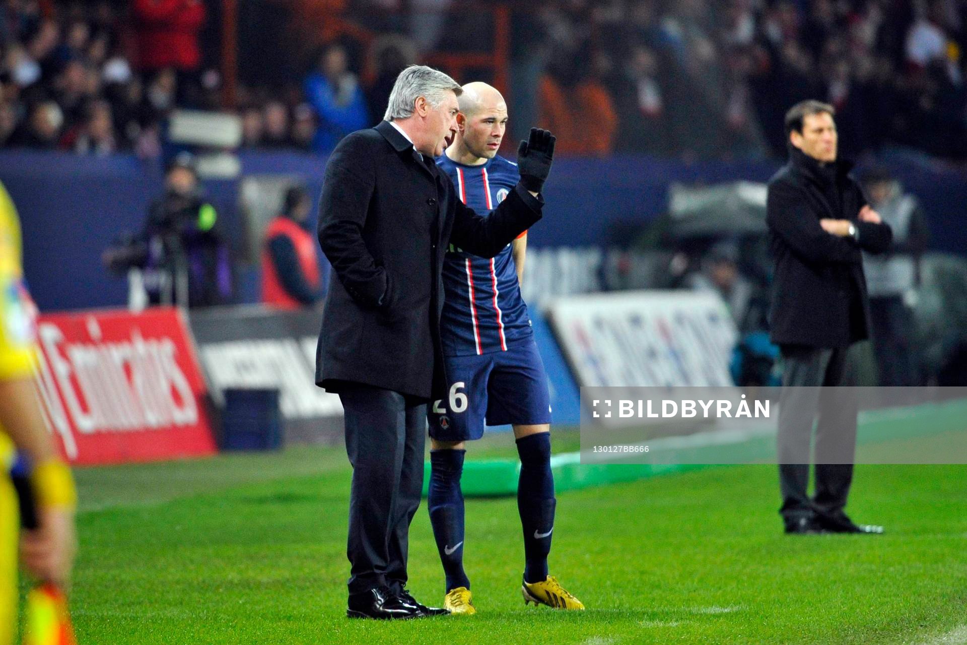 Carlo ANCELOTTI / Christophe JALLET - 27.01.2013 - PSG /