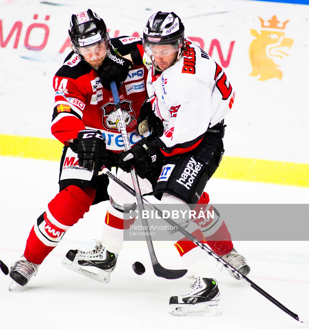 Stefan Lassen, Malmö Redhawks, i kamp med, Patrik Ruiz,