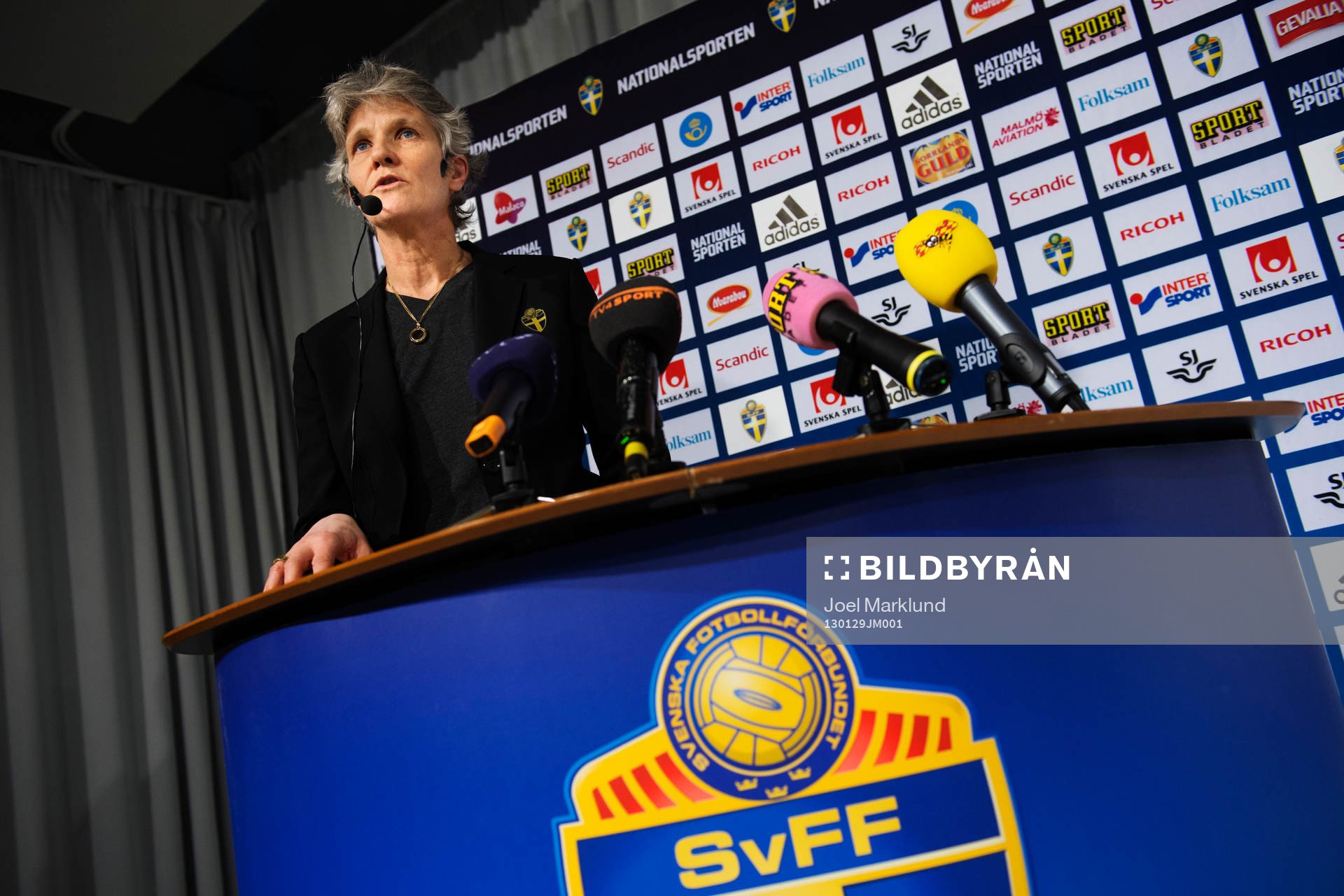Pia Sundhage, förbundskapten damlandslaget, presenterade