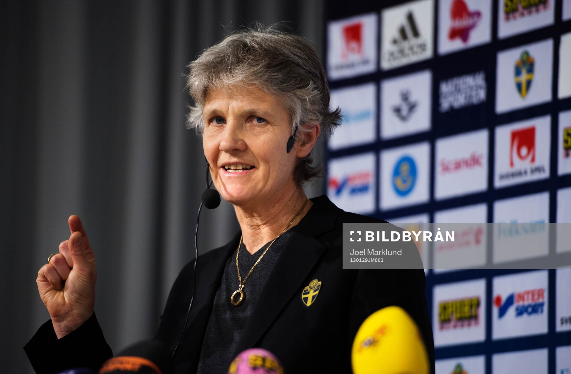 Pia Sundhage, förbundskapten damlandslaget, presenterade