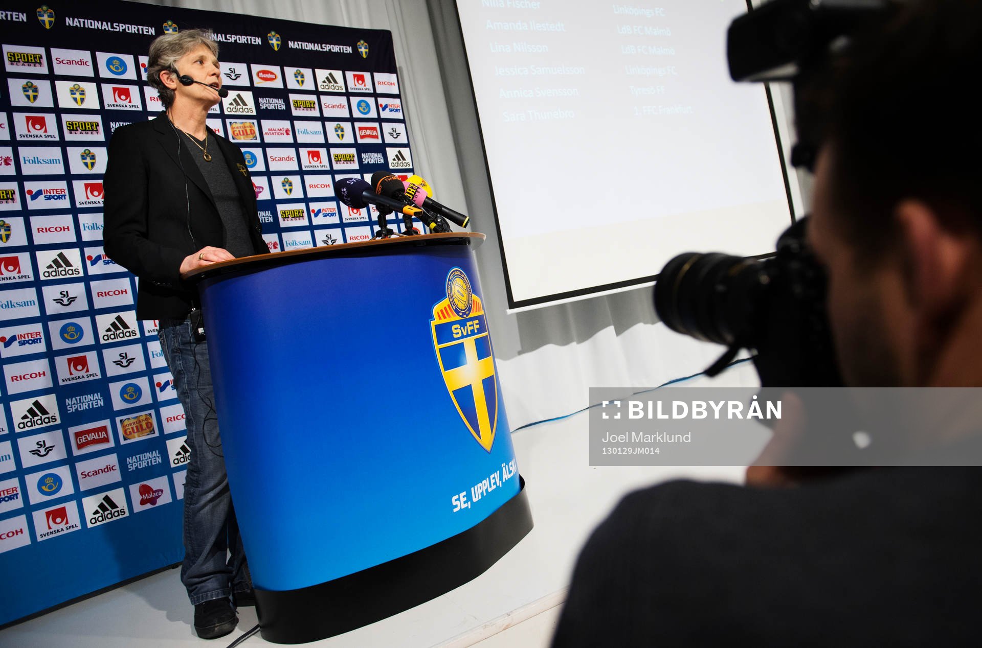 Pia Sundhage, förbundskapten damlandslaget, presenterade