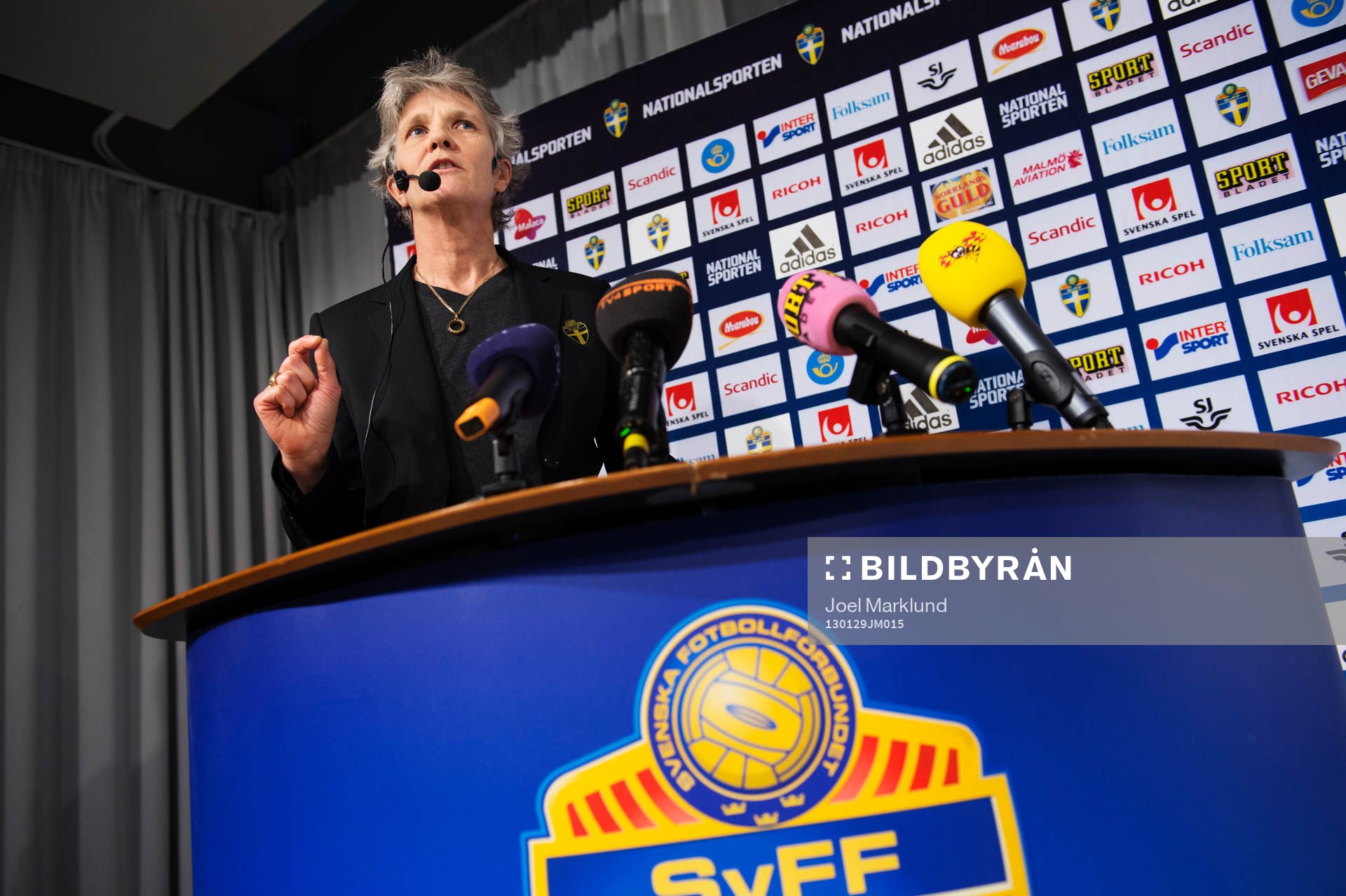 Pia Sundhage, förbundskapten damlandslaget, presenterade