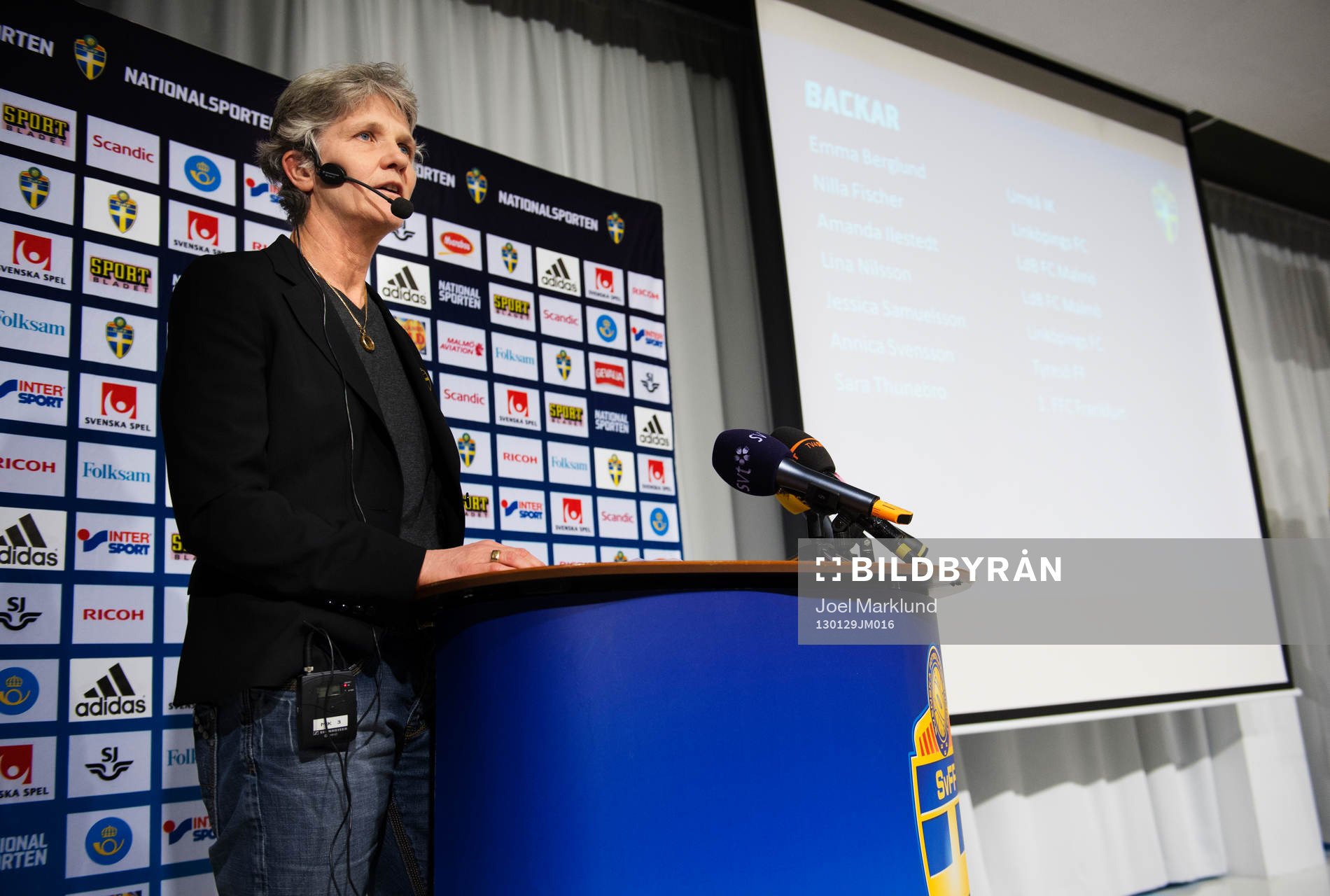 Pia Sundhage, förbundskapten damlandslaget, presenterade