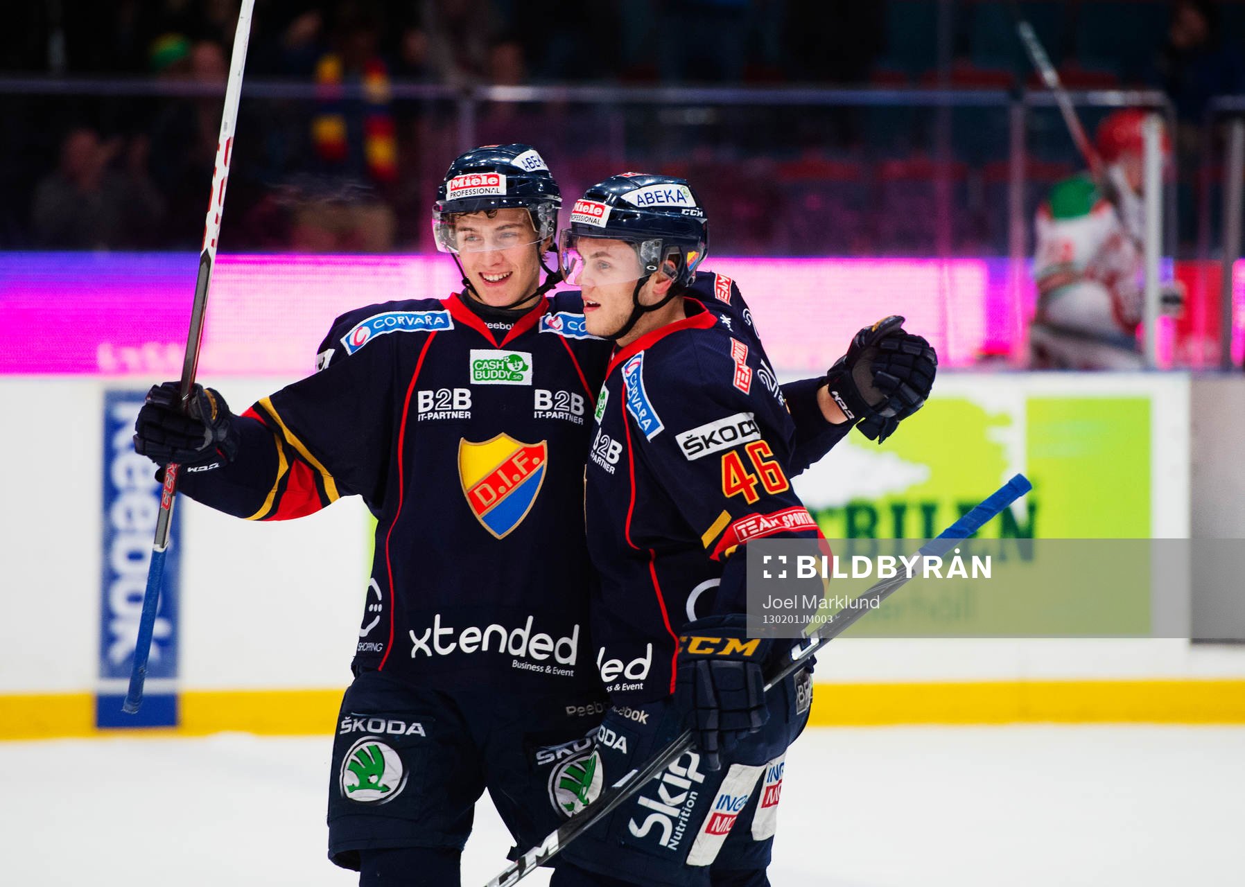 Alexander Wennberg och Pontus Åberg, Djurgården, jublar