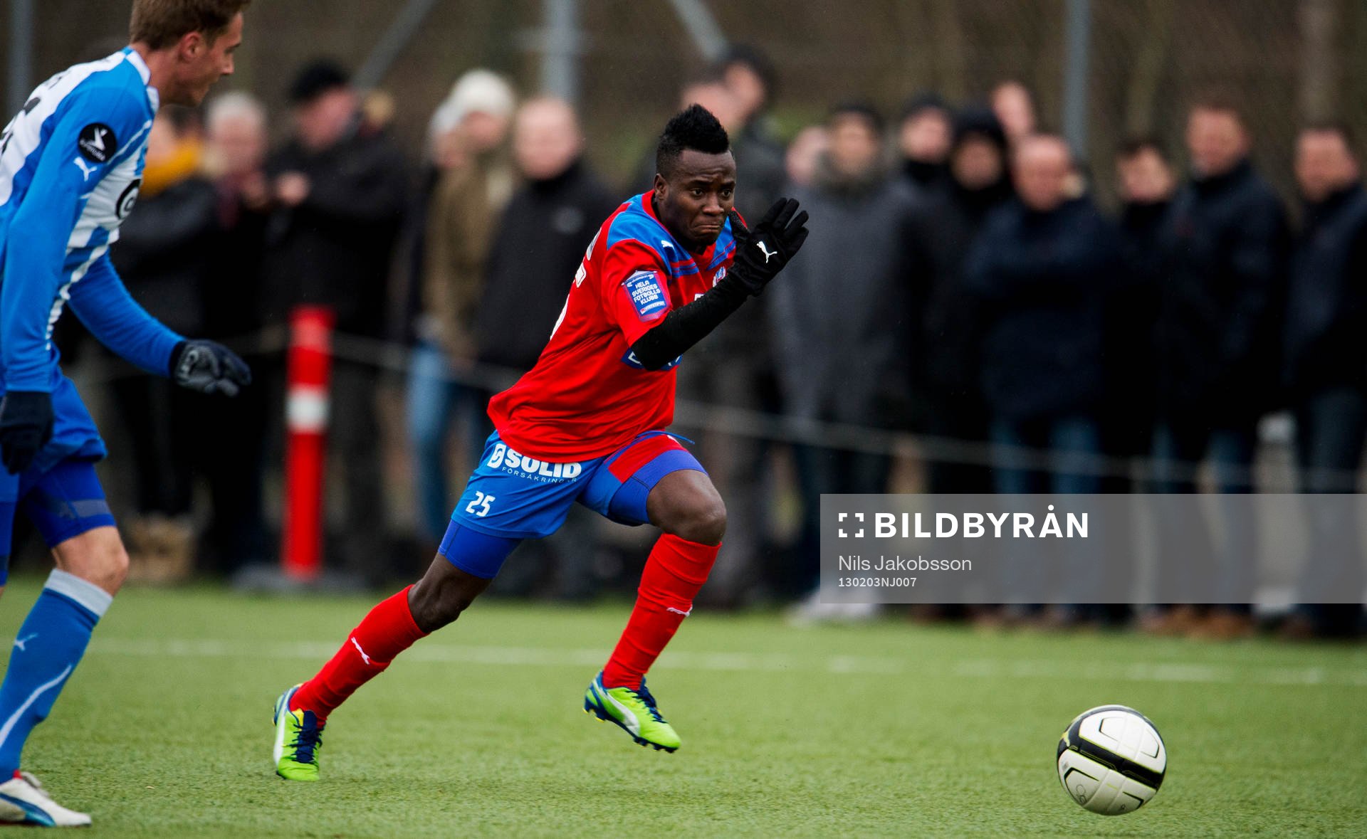 Fotboll, träningsmatch, Odense - Helsingborg: David Accam, Helsingborg.