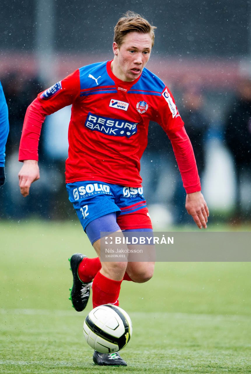 Fotboll, träningsmatch, Odense - Helsingborg: Gustav Jarl, Helsingborg.
