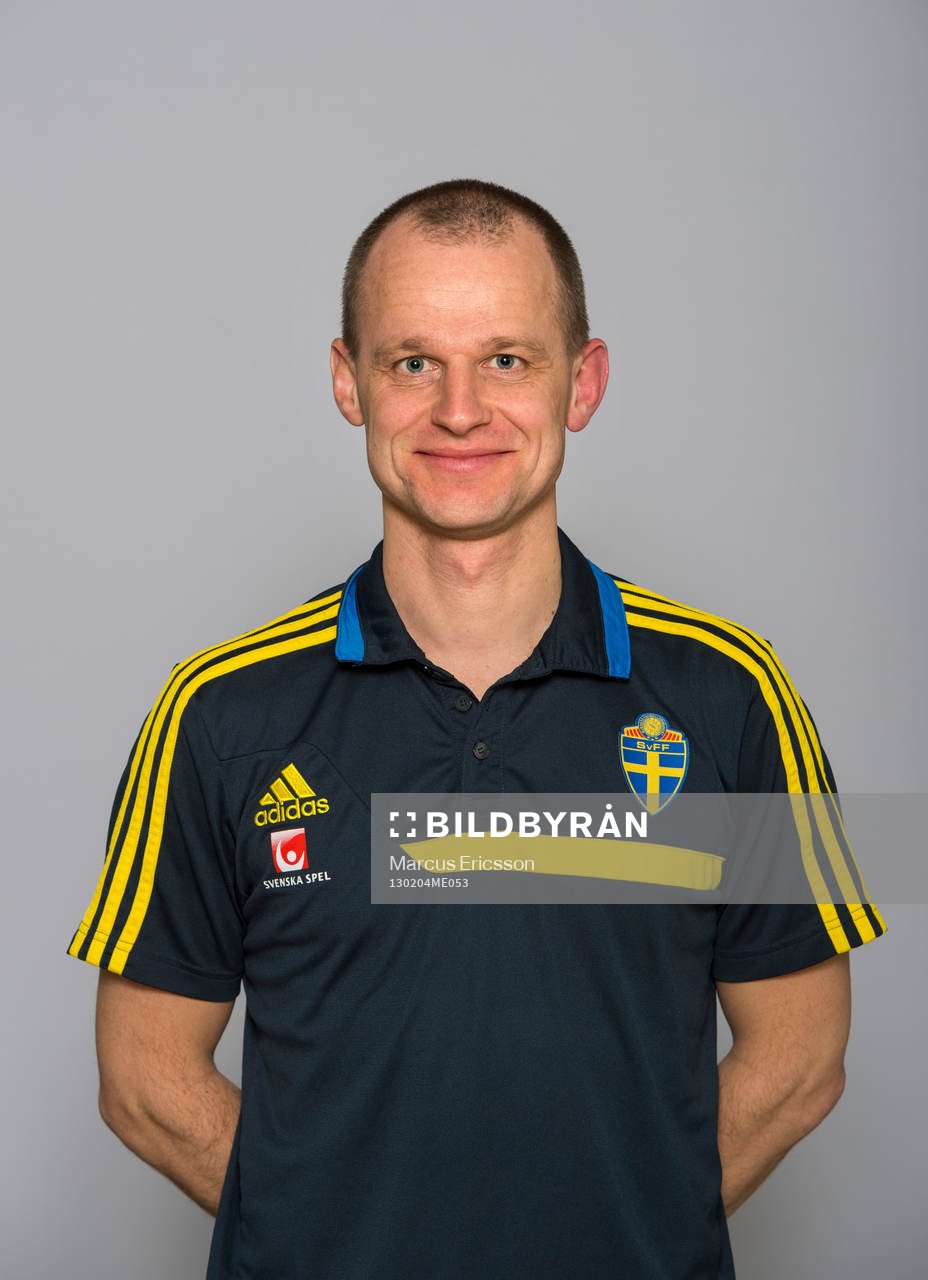 Fotboll, Sverige, Lagbild och Porträtt: Johan Sandberg, sjukgymnast