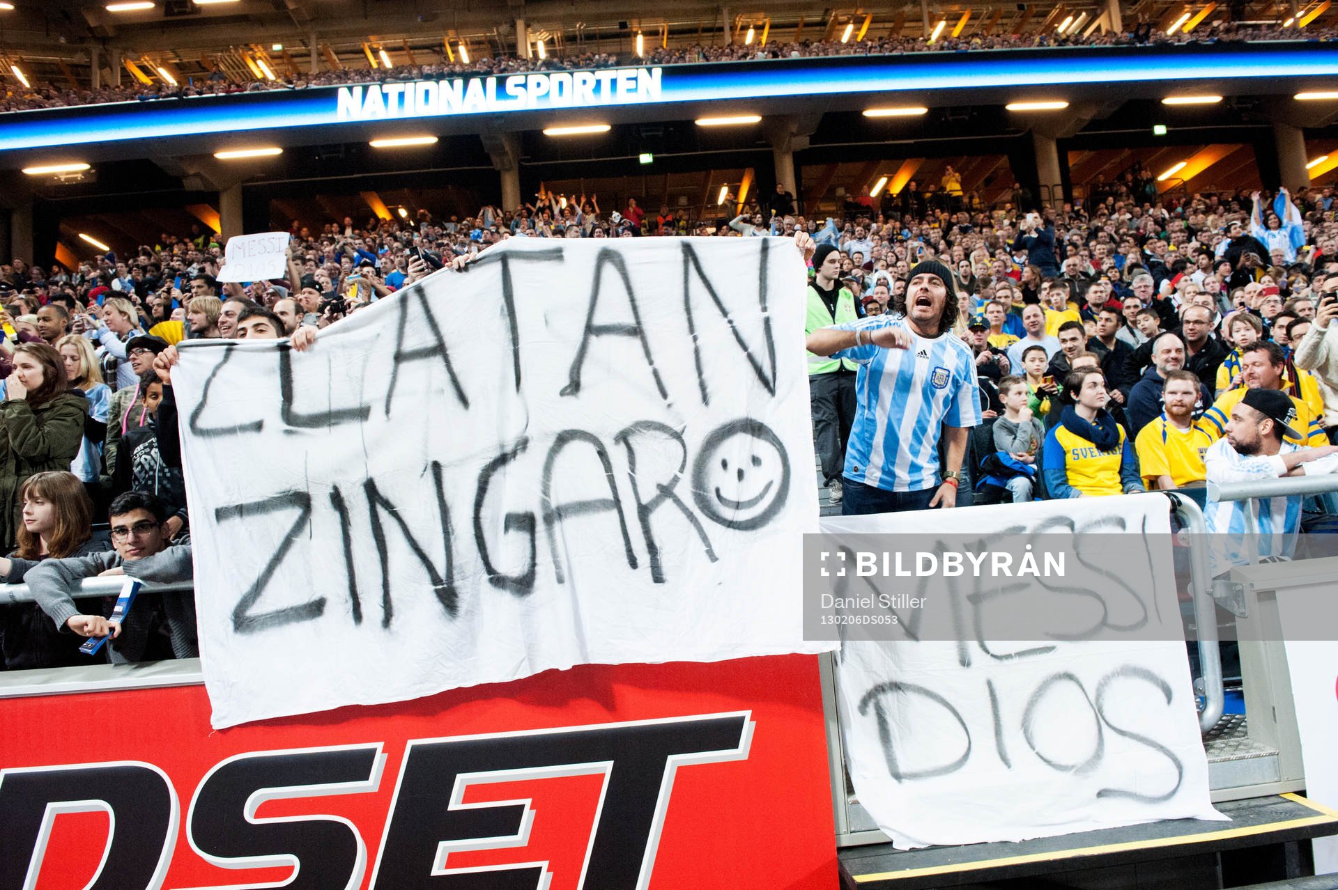 De argentinska fansen skriver meddelanden till Zlatan och