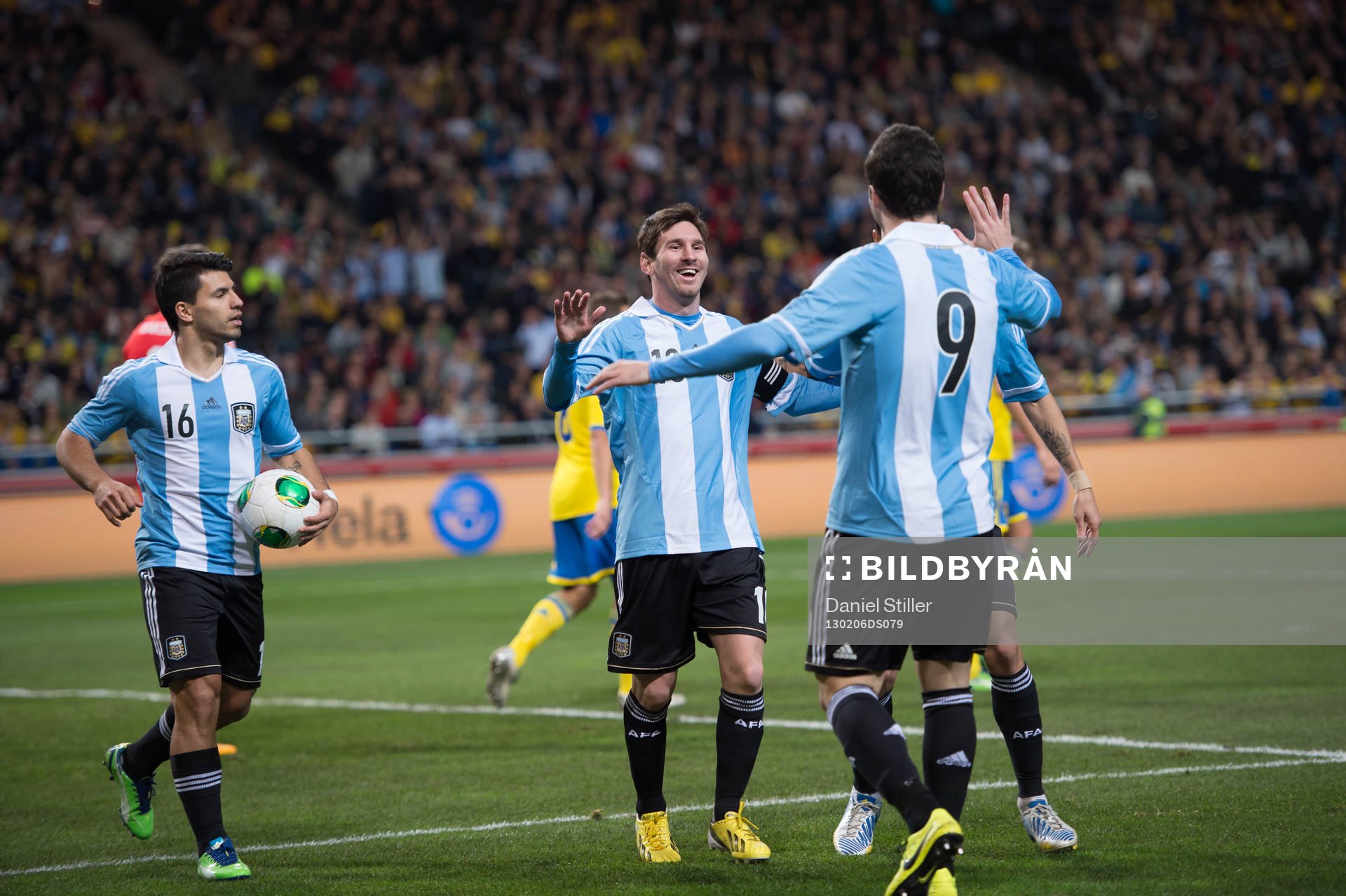 Jubel Argentina och Sergio Aguero, Lionel Messi