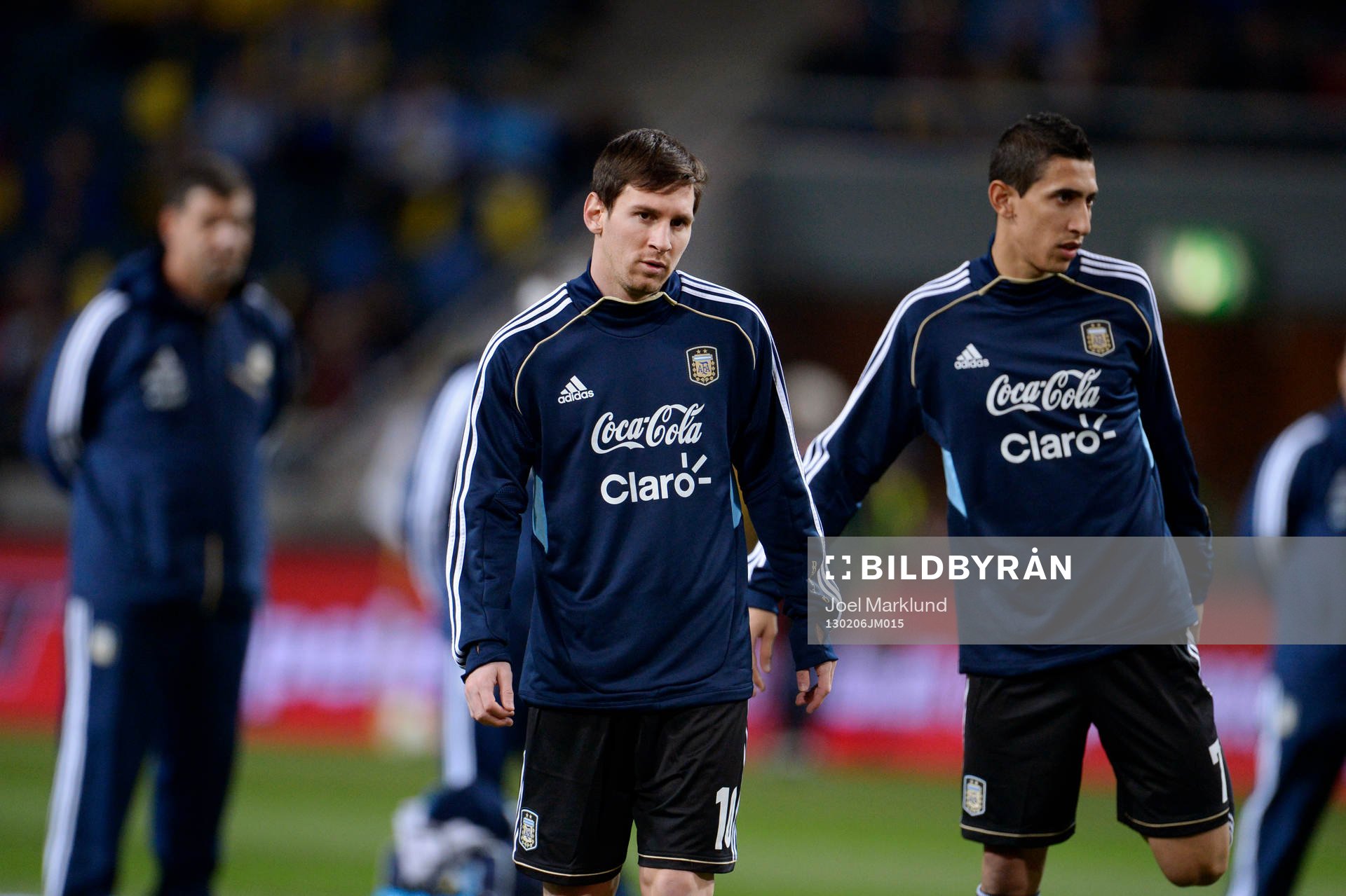 Lionel Messi, Argentina, värmer upp