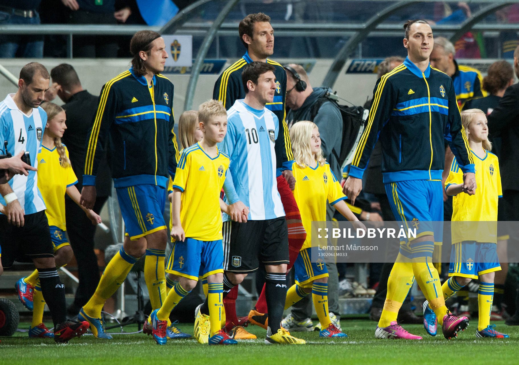 Inmarsch, Lionel Messi, Sverige och Zlatan Ibrahimovic,