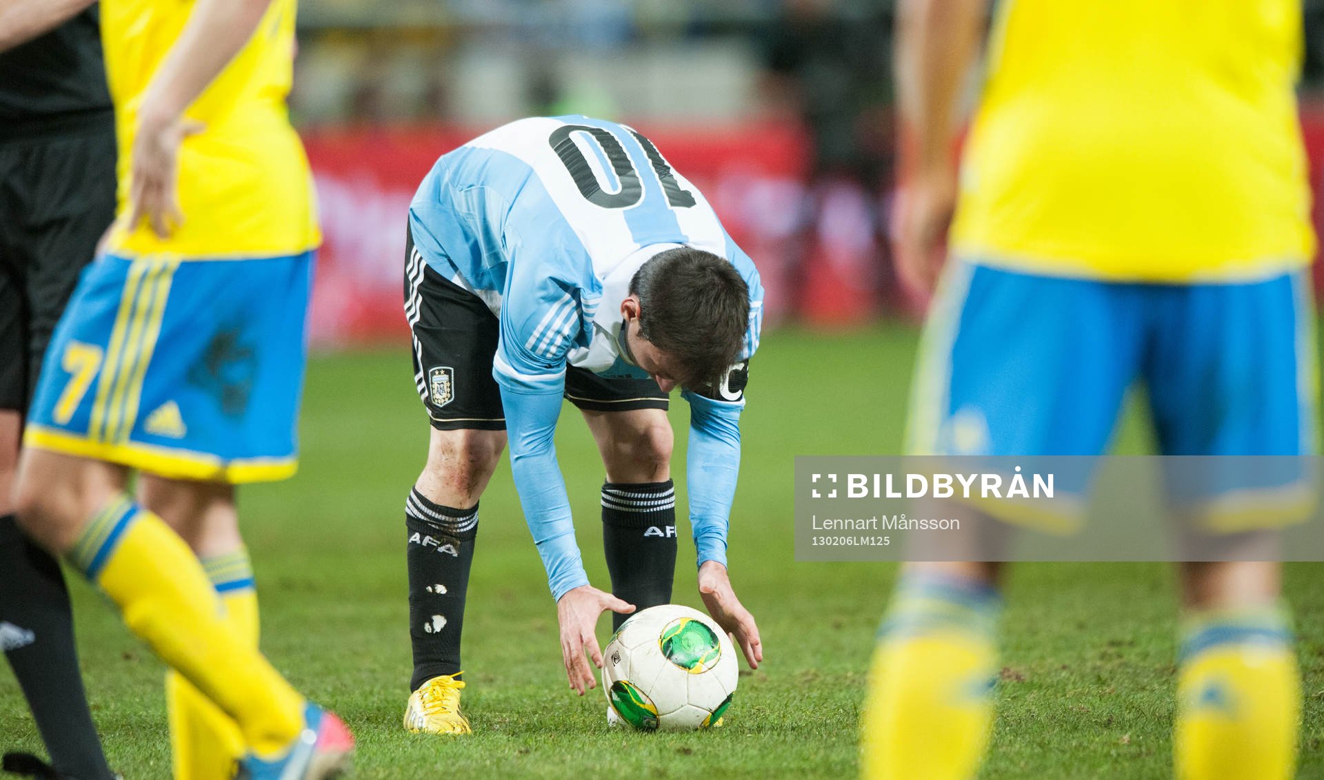 Frispark, Lionel Messi, Argentina, lägger bollen till