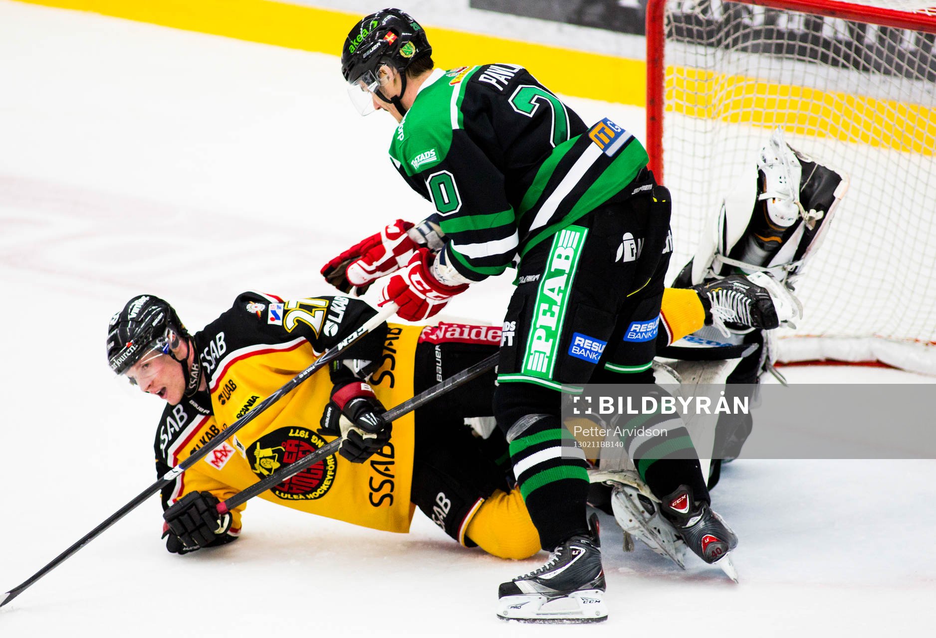 Mika Pyörälä, Luleå, faller, Ziga Pavlin, Rögle