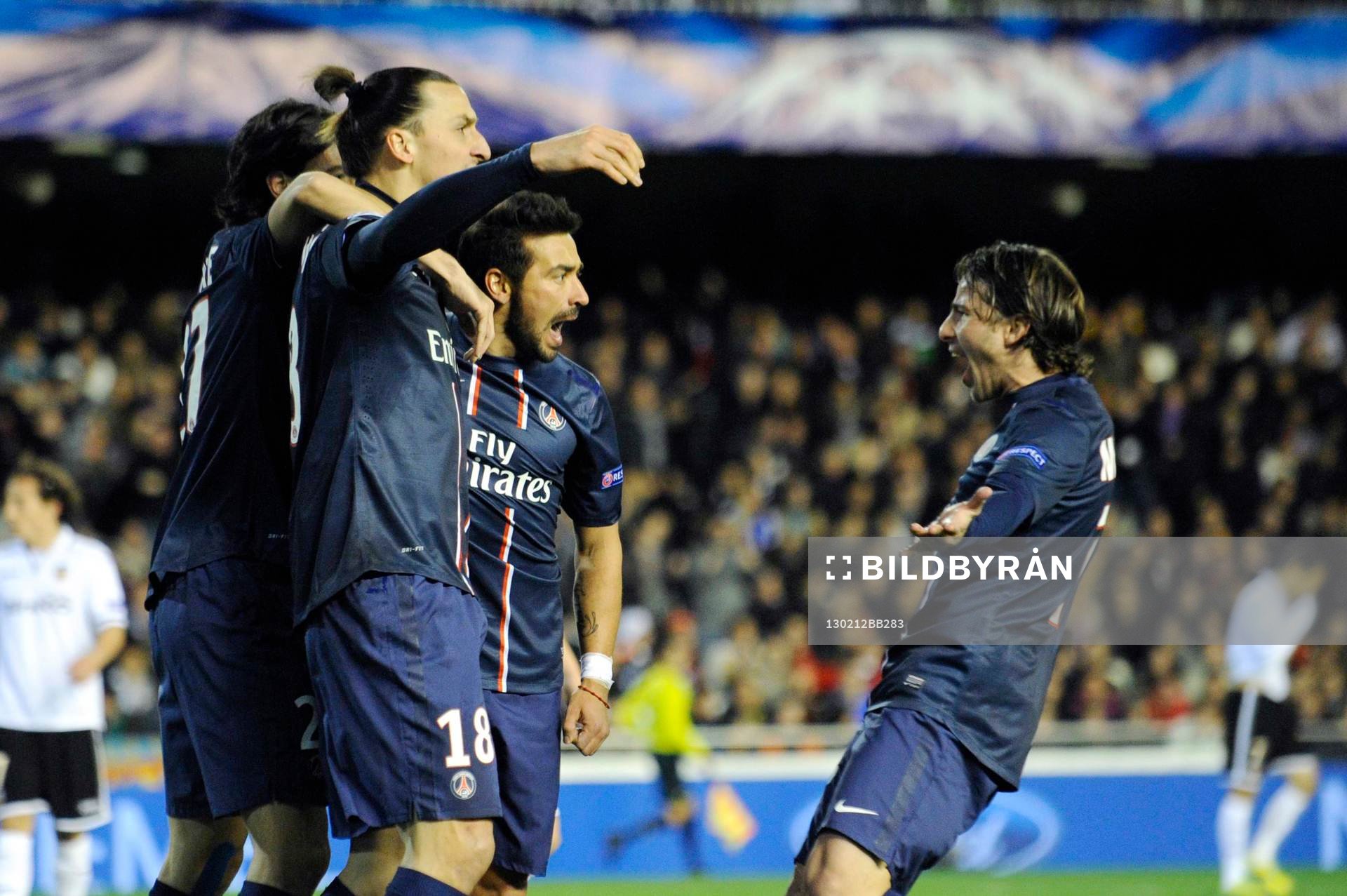 Joie PSG - Ezequiel LAVEZZI / Zlatan IBRAHIMOVIC / Scherrer
