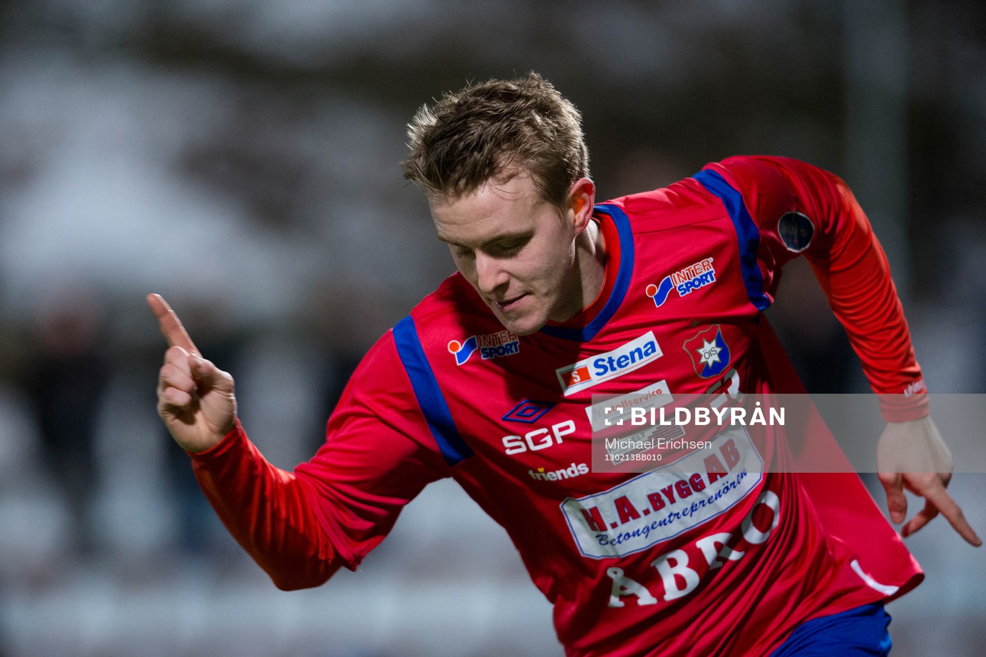 Fotboll, träningsmatch, GAIS - Örgryte: Johan Hedman, Örgryte jublar efter sitt 0-1 mål och ledning för Örgryte