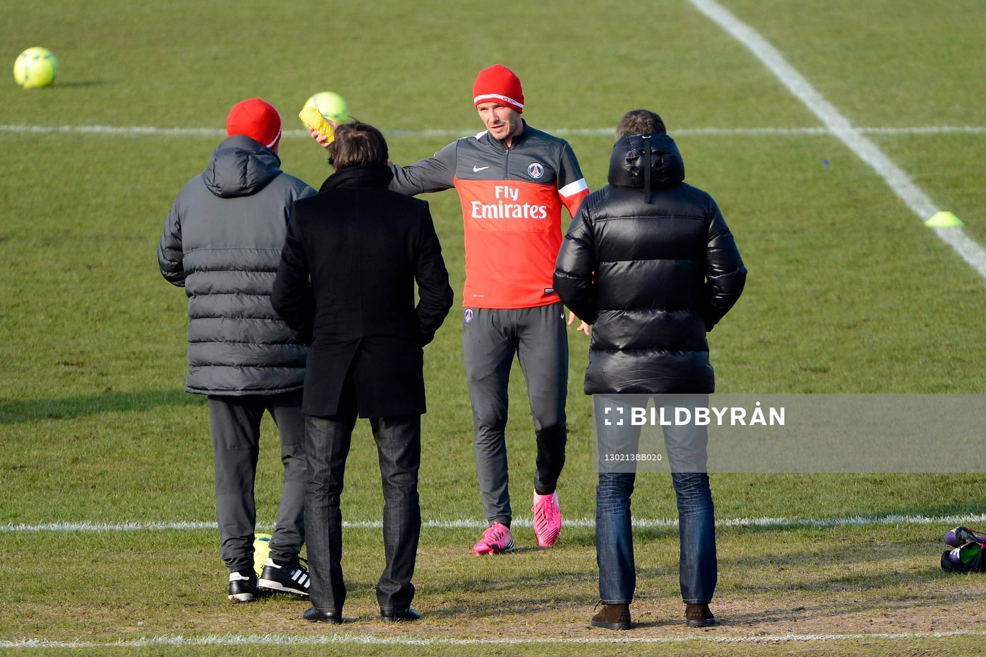 Carlo ANCELOTTI / LEONARDO / David BECKHAM - 13.02.2013 -