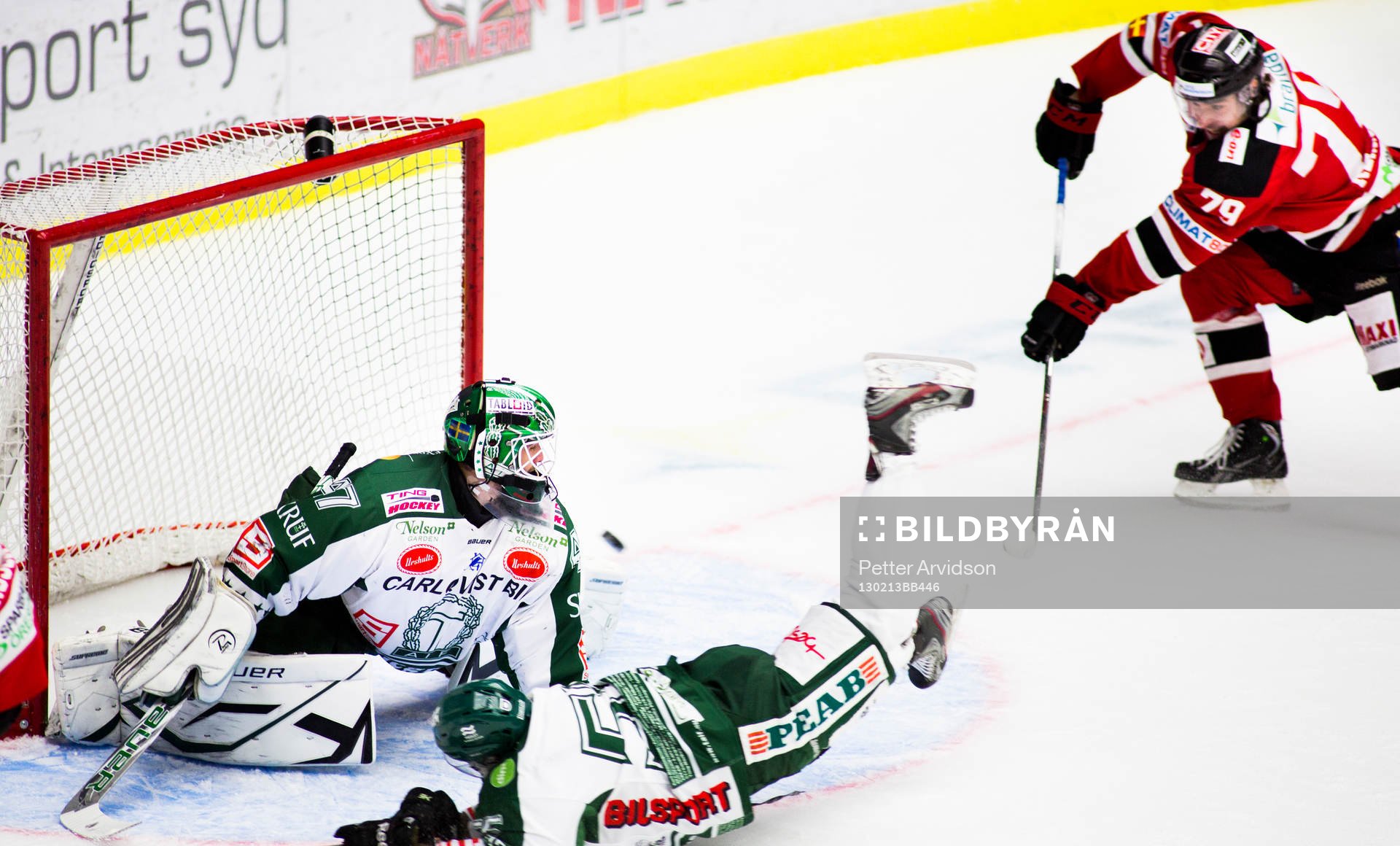 Ludvig Rensfeldt, Malmö Redhawks, gör 3-1, bakom, Michal