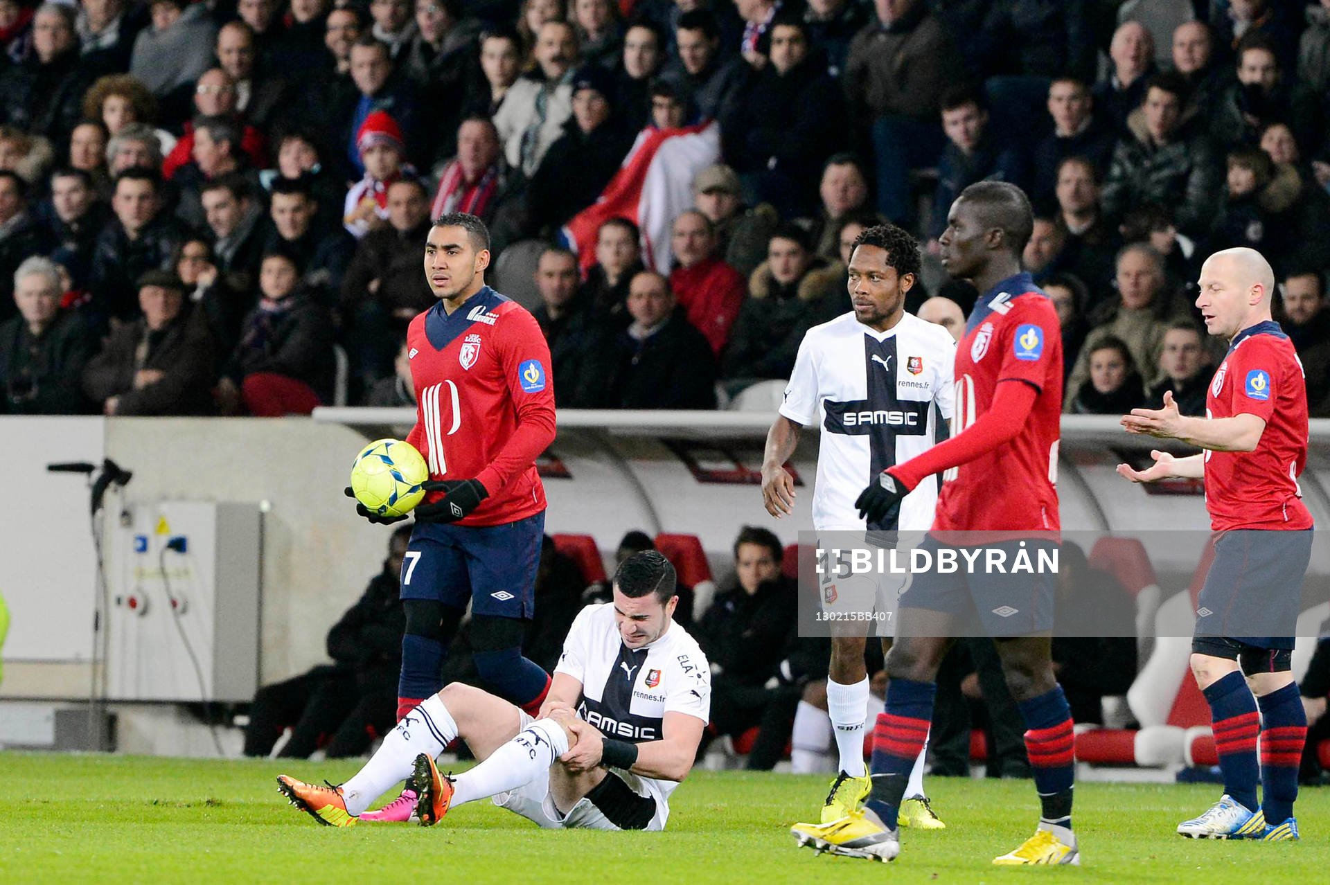 Blesure Romain ALESSANDRINI - 15.02.2013 - Lille / Rennes -