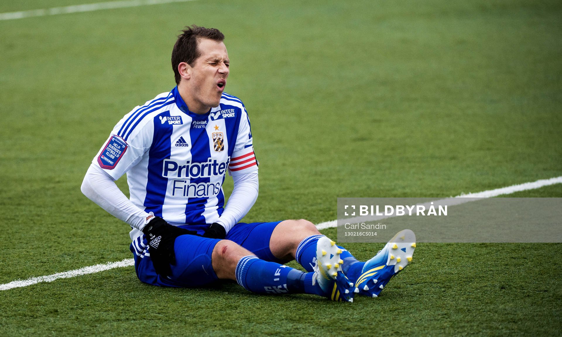 Tobias Hysén, IFK Göteborg, får ont i benet