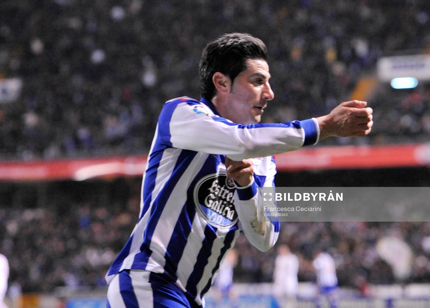 Riki celebrating his goal-Deportivo La Coruna - Real Madrid