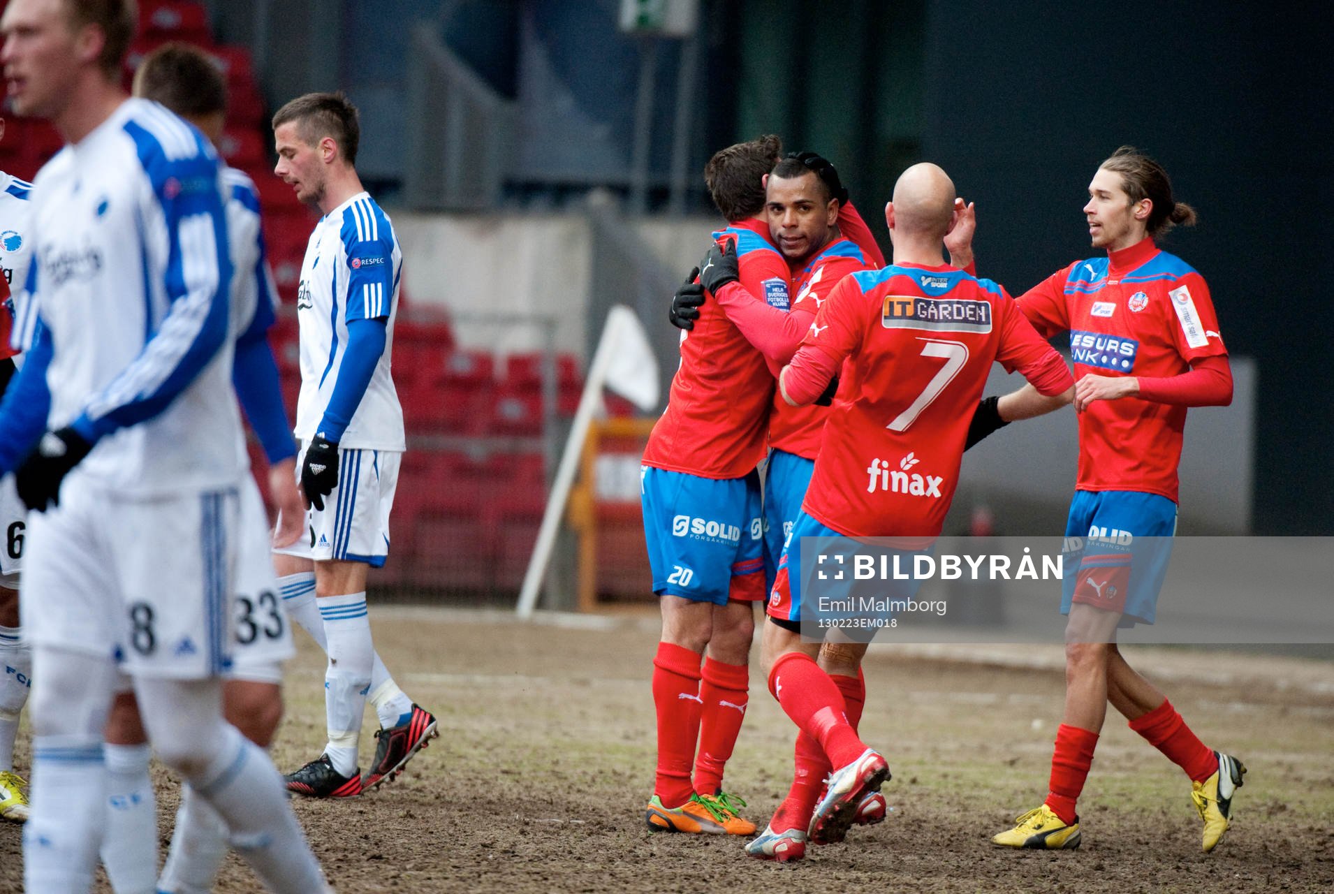 Alvaro Santos, Helsingborg gör 1-1 på straff. Jubel