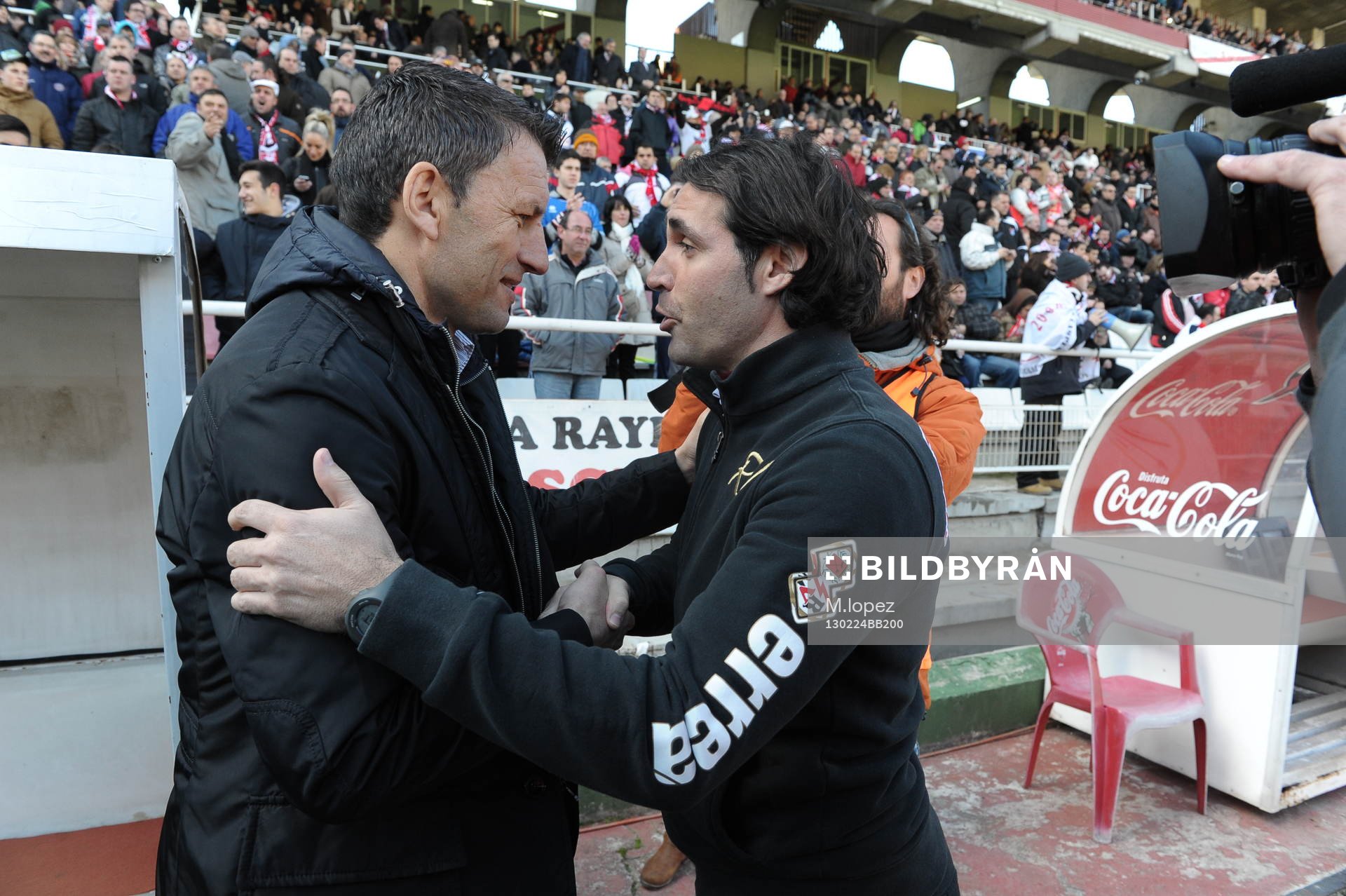 Coach Real Valladolid Djukic (coach) with miguel angel ortiz
