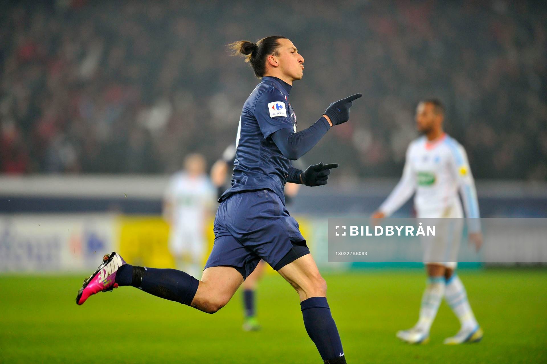 Fotboll, Franska Cupen, Paris SG - Marseille: Joie de Zlatan IBRAHIMOVIC - 27.02.2013 - Paris Saint Germain / Marseille - 1/8Finale Coupe de France