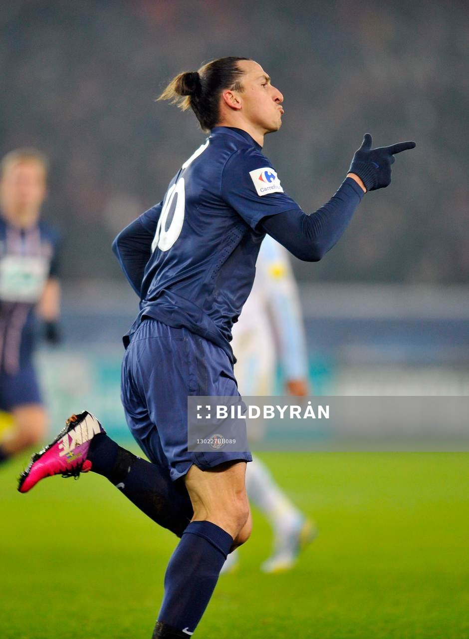 Fotboll, Franska Cupen, Paris SG - Marseille: Joie de Zlatan IBRAHIMOVIC - 27.02.2013 - Paris Saint Germain / Marseille - 1/8Finale Coupe de France