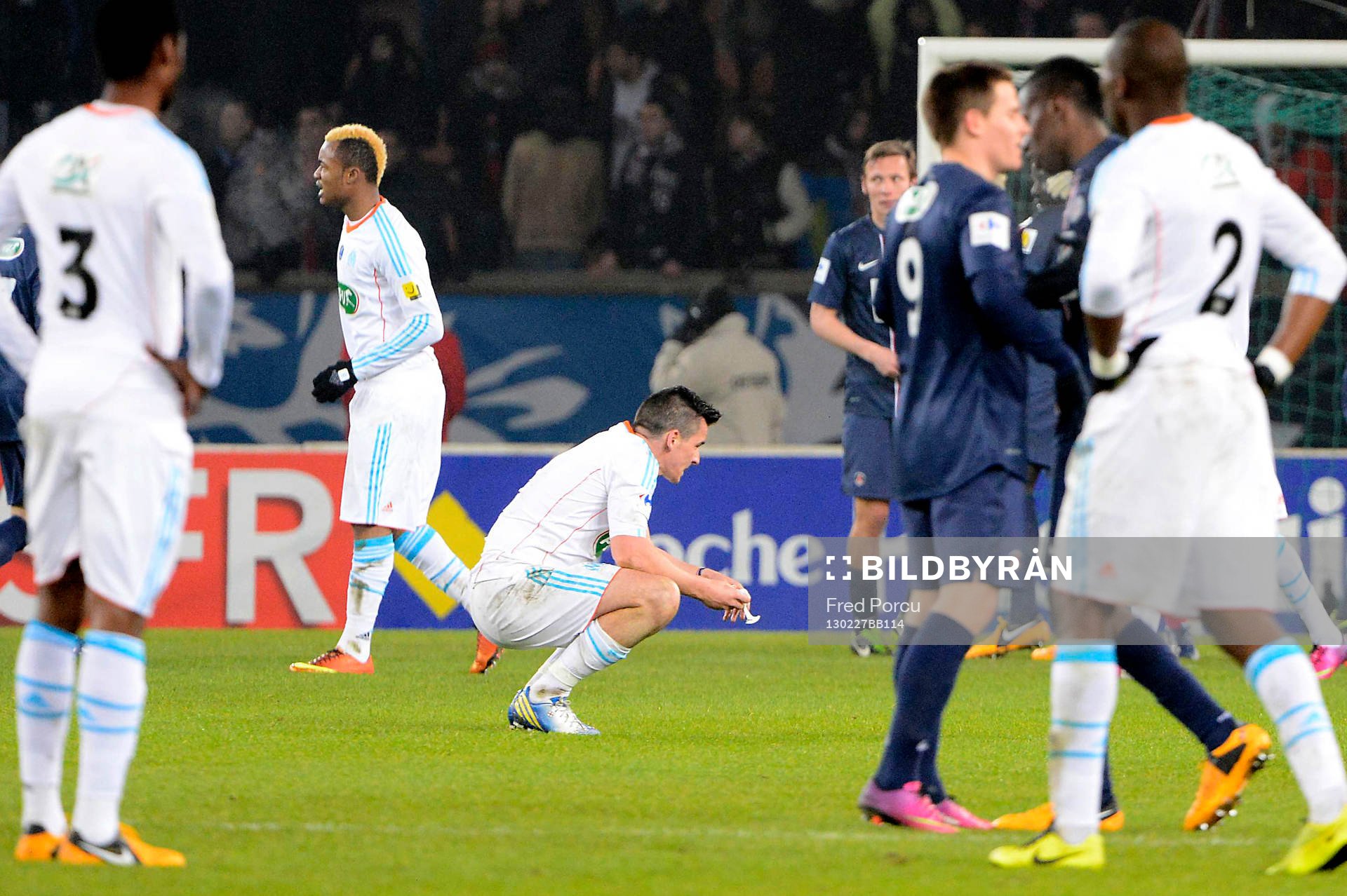 Fotboll, Franska Cupen, Paris SG - Marseille: Deception Marseille - Joey BARTON - 27.02.2013 - Paris Saint Germain / Marseille - 1/8Finale Coupe de France