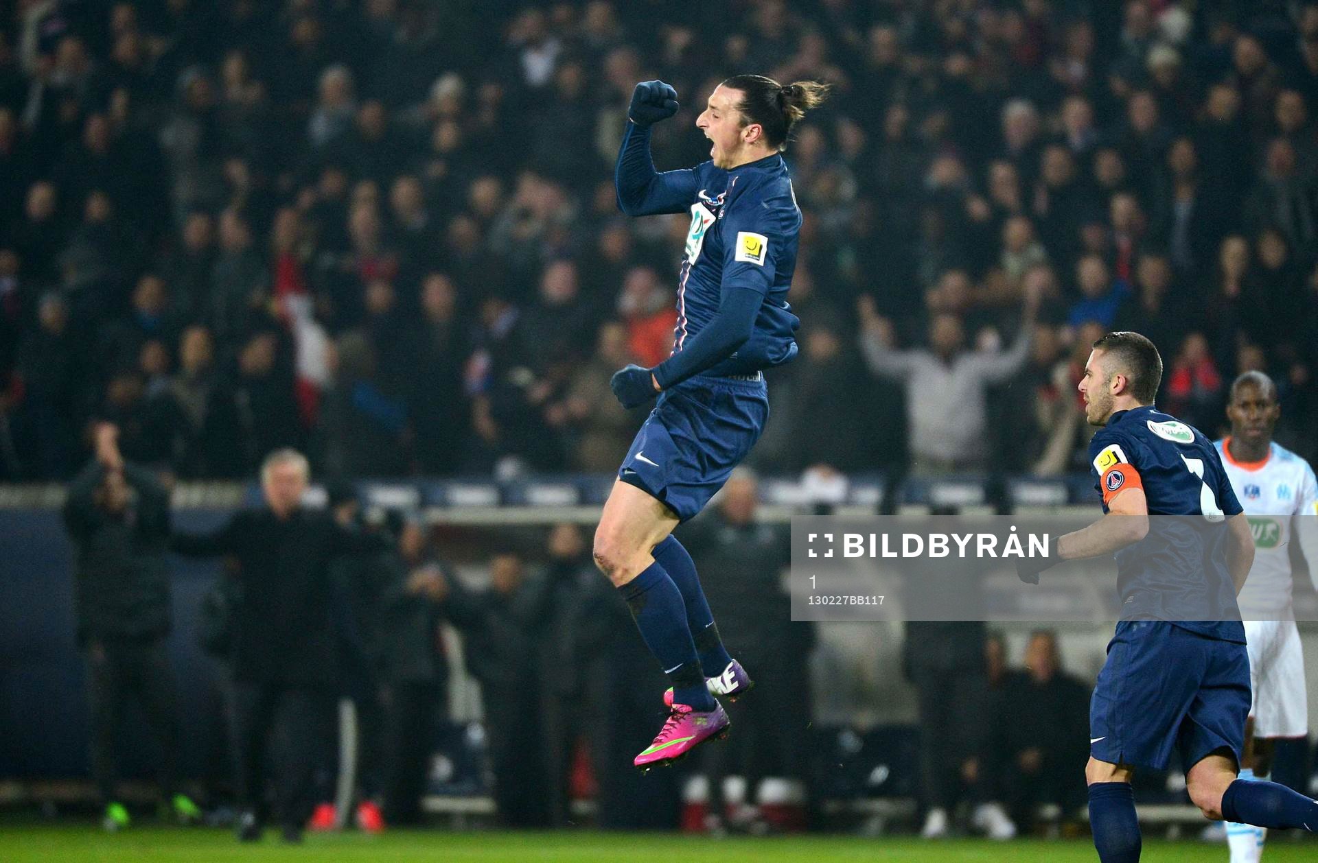 Fotboll, Franska Cupen, Paris SG - Marseille: Joie Zlatan IBRAHIMOVIC - 27.02.2013 - Paris Saint Germain / Marseille - 1/8Finale Coupe de France