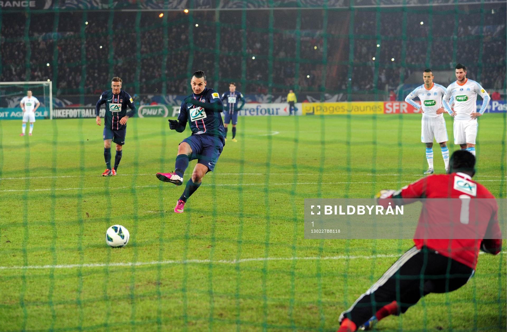 Fotboll, Franska Cupen, Paris SG - Marseille: Goal Zlatan IBRAHIMOVIC - 27.02.2013 - Paris Saint Germain / Marseille - 1/8Finale Coupe de France