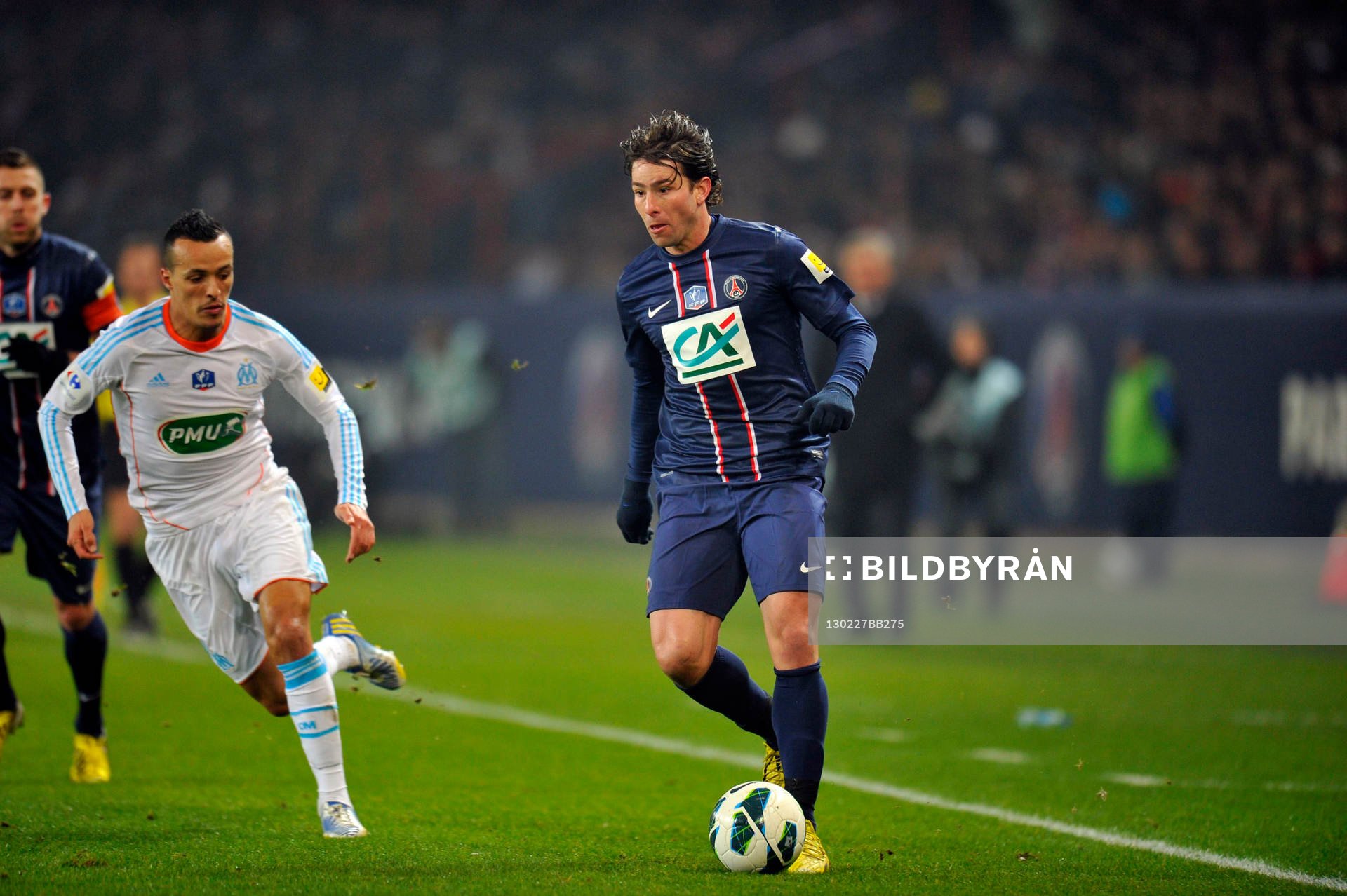  Fotboll, Franska Cupen, Paris SG - Marseille: Foued KADIR / Maxwell SCHERRER - 27.02.2013 - PSG / OM - 8eme de finale - Coupe de France - 