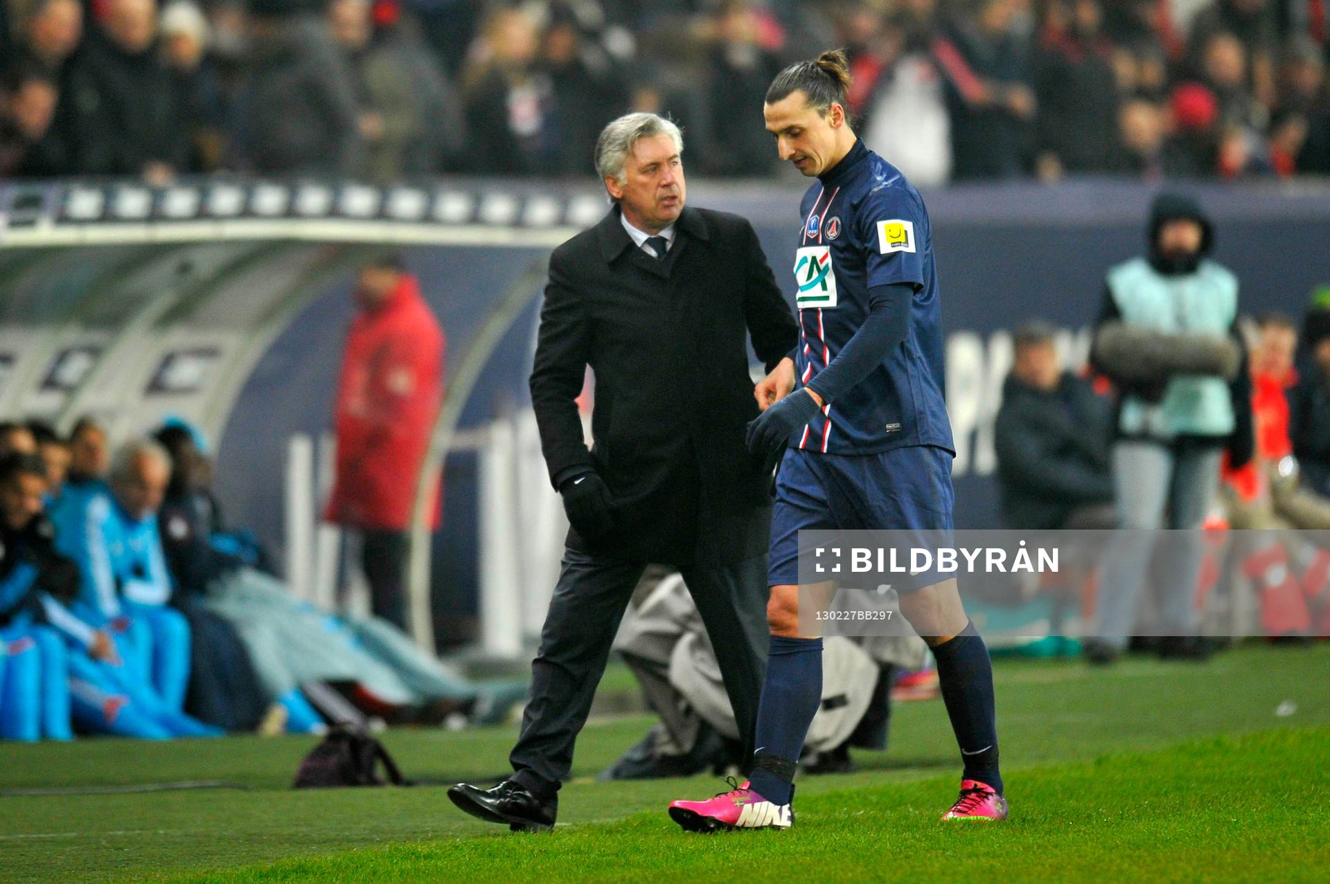 Carlo ANCELOTTI / Zlatan IBRAHIMOVIC  - 27.02.2013 - PSG /