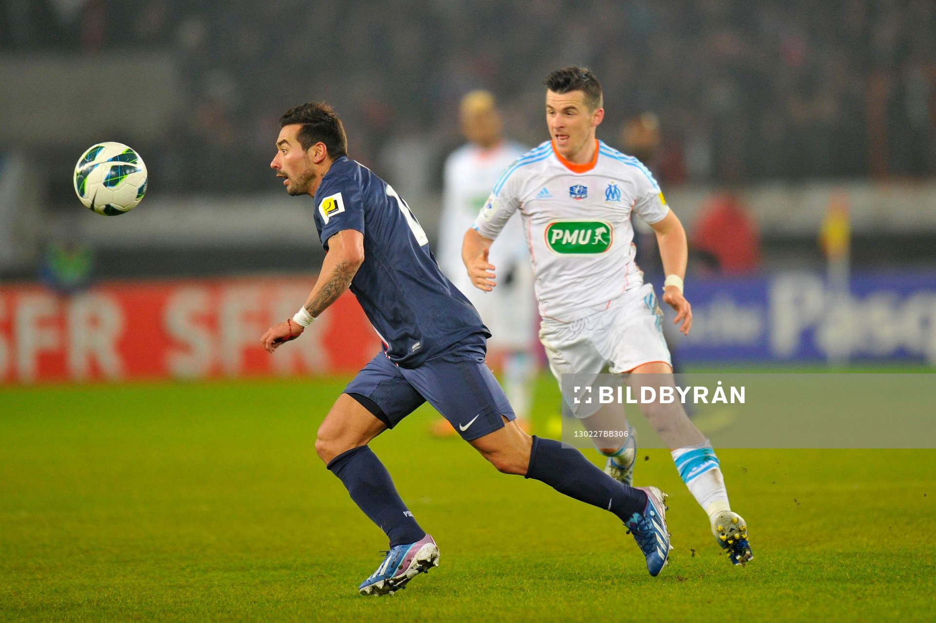 Ezequiel LAVEZZI / Joey BARTON - 27.02.2013 - PSG / OM -
