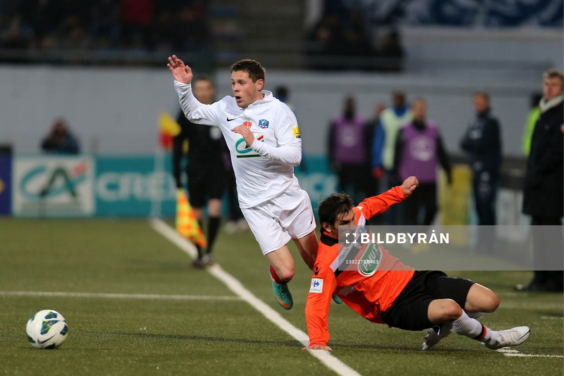  Fotboll, Franska Cupen, Lorient - Brest: Benoit LESOIMIER / PEDRINHO - 27.02.2013 - Lorient / Brest - 1/8 deFinale de Coupe de France 2013
