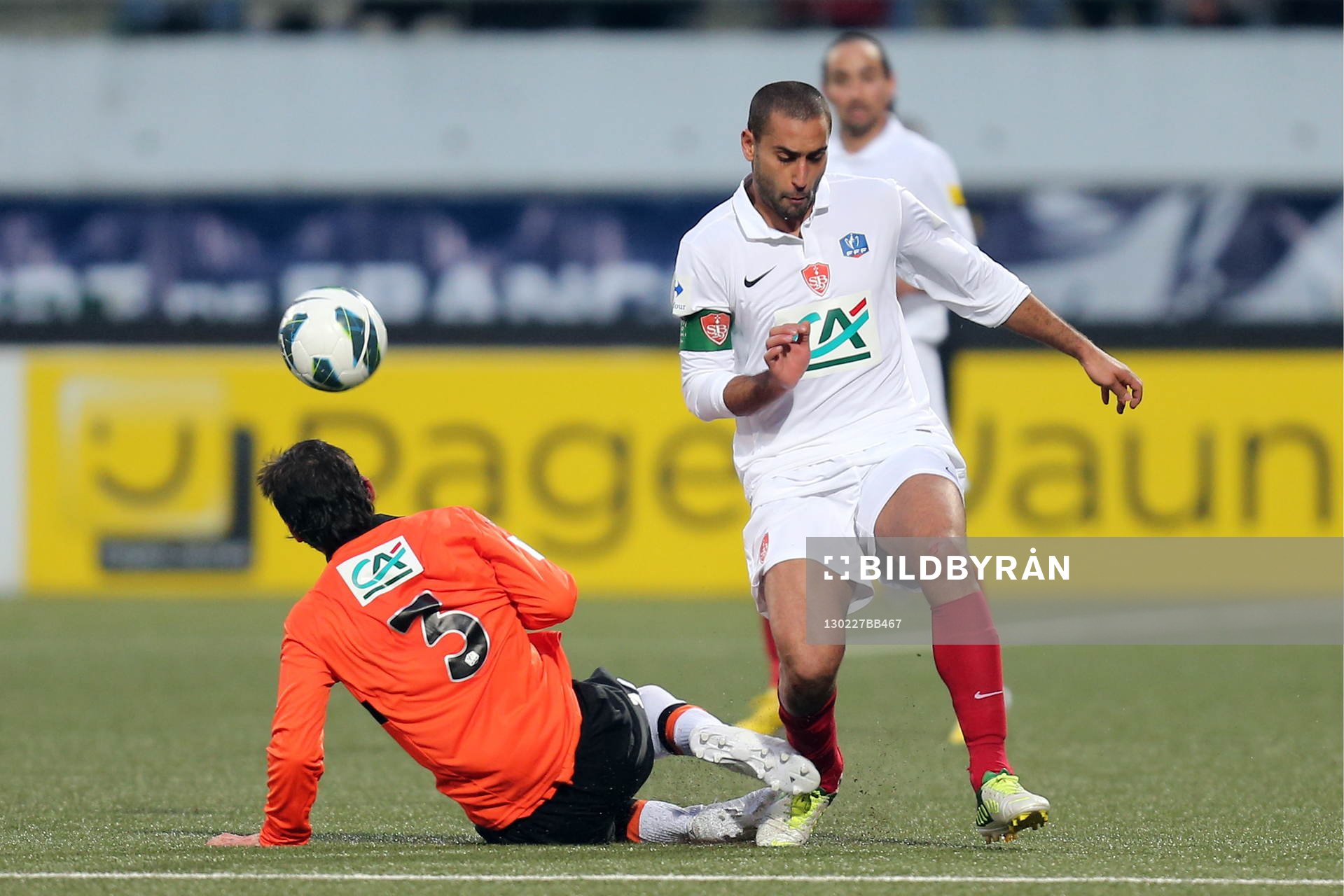  Fotboll, Franska Cupen, Lorient - Brest: Ahmed KANTARI / PEDRINHO - 27.02.2013 -Lorient / Brest - 1/8 deFinale de Coupe de France 2013