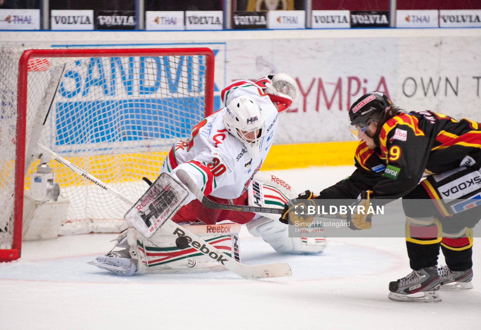 Calle Järnkrok, Brynäs, lyckas inte lägga in pucken