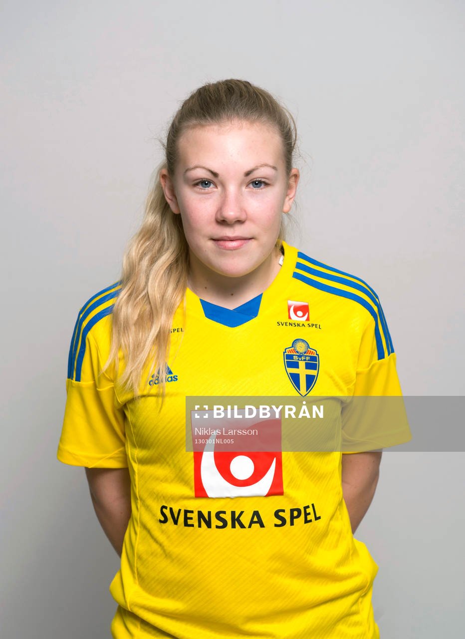 Fotboll, Sverige, dam, F16, Porträtt: Erica Ekelund, Sverige.