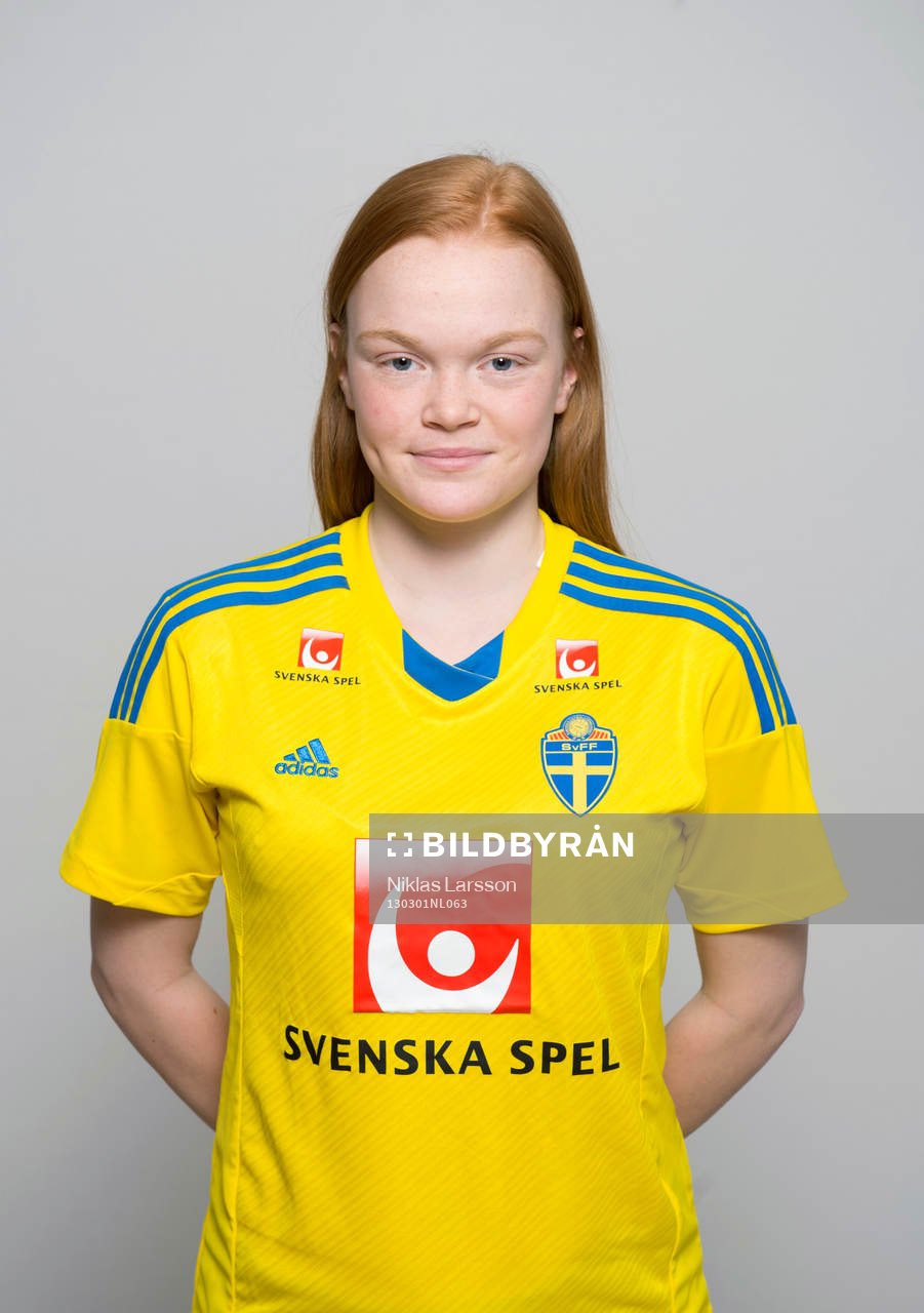 Fotboll, Sverige, dam, F16, Porträtt: Elise Abrahamsson, Sverige.