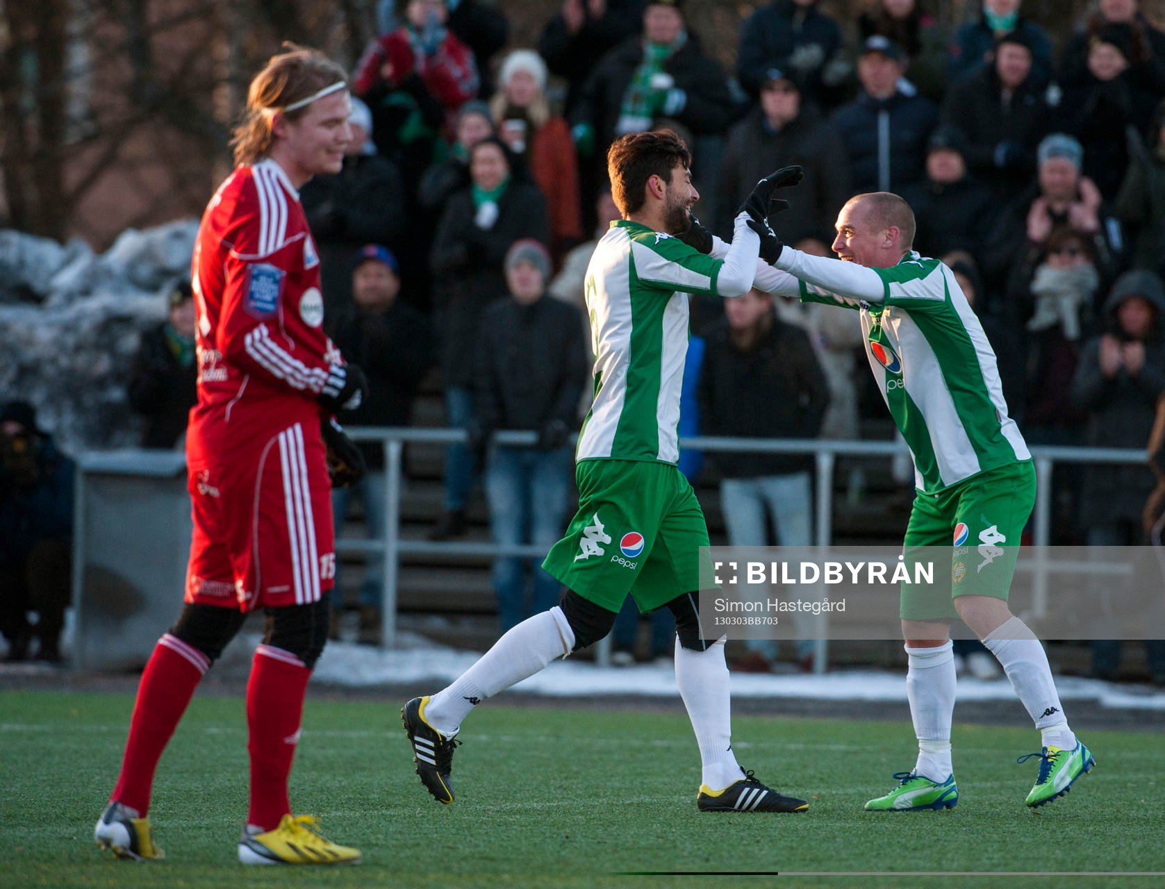 Adis Husidic och Christoffer Carlsson, Hammarby, jublar