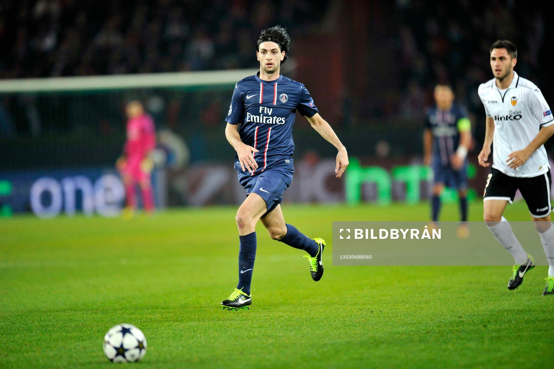  Fotboll, Champions League, PSG - Valencia: Javier PASTORE  - 06.03.2013 - Paris Saint Germain / Valence - 1/8Finale retour Champions League